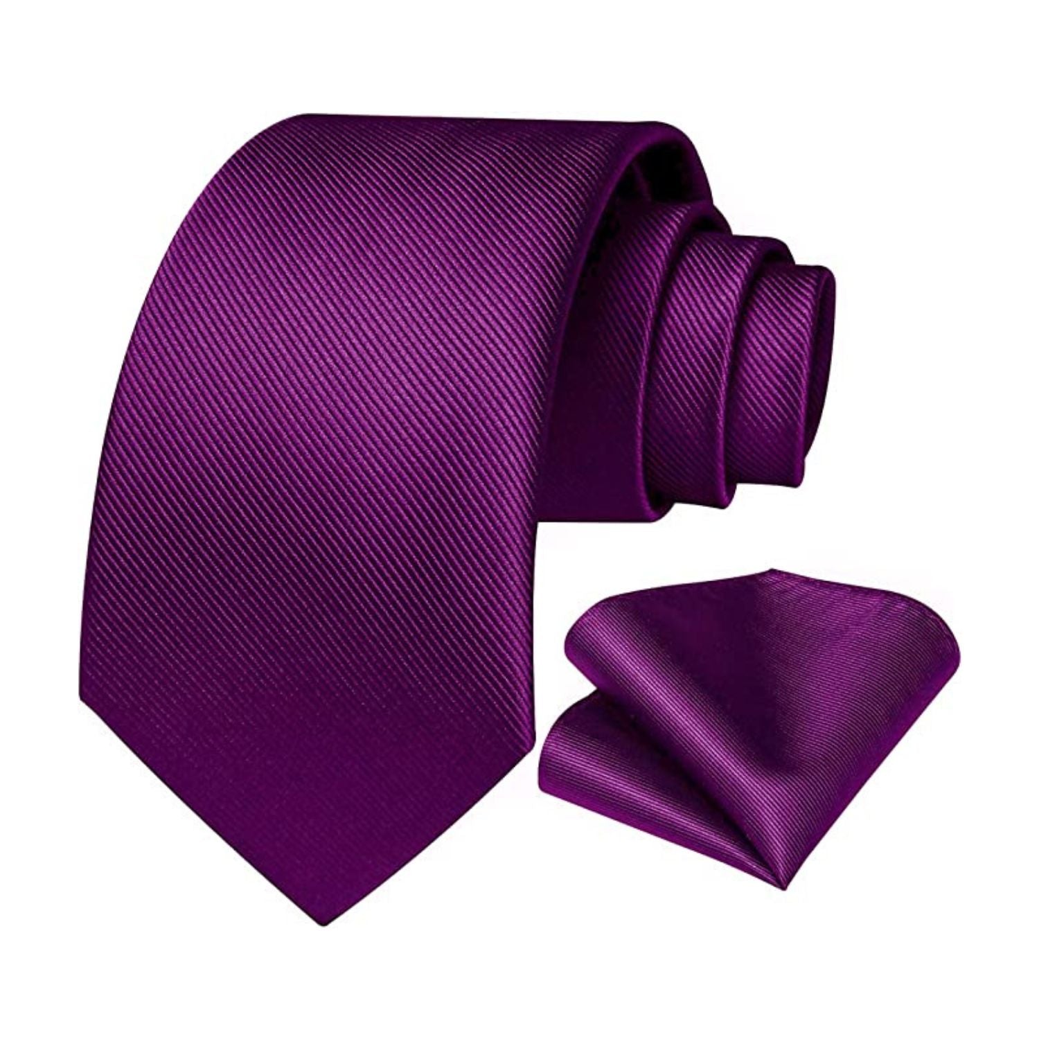 Solid Tie Handkerchief Set - H-PURPLE