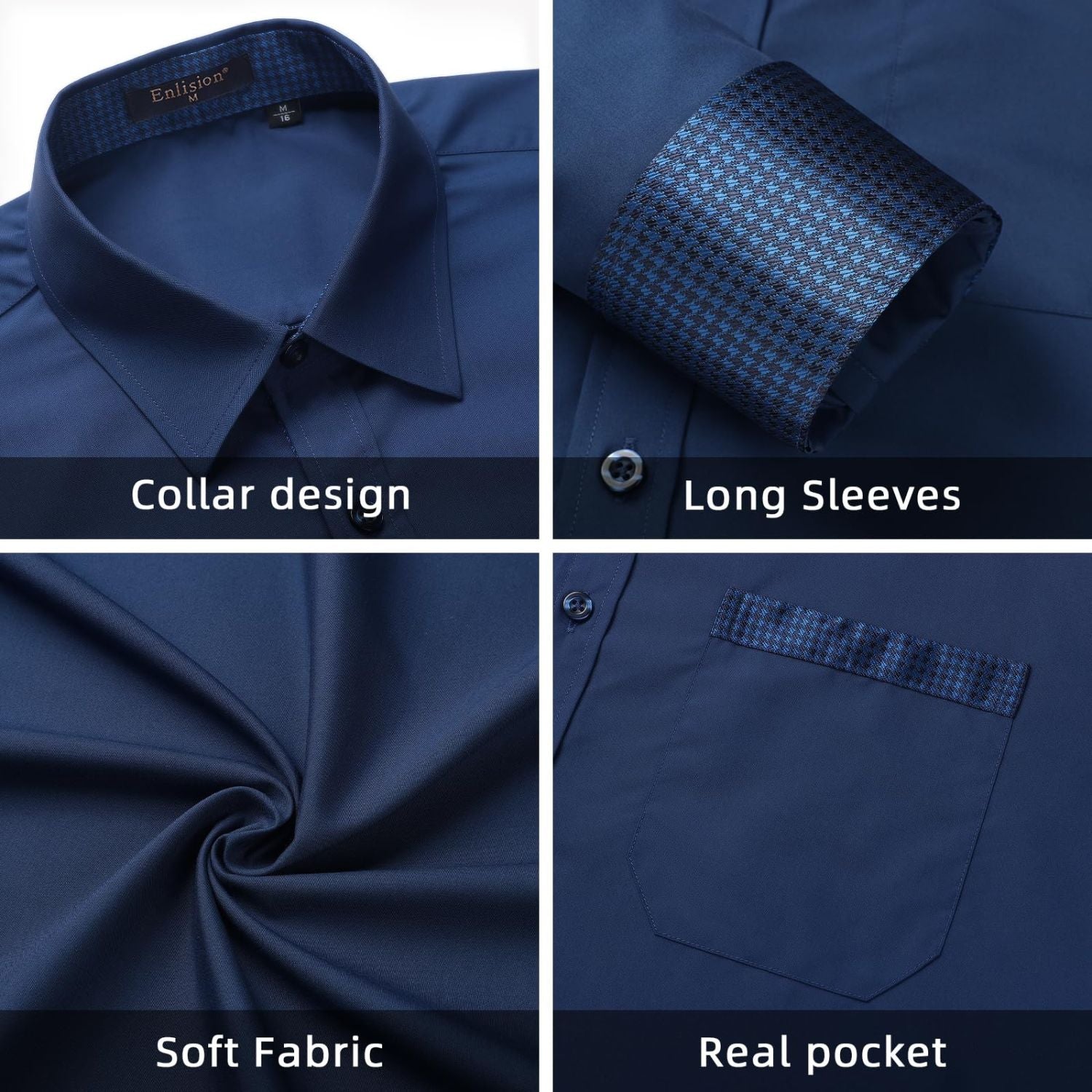 Casual Formal Shirt with Pocket - BLUE