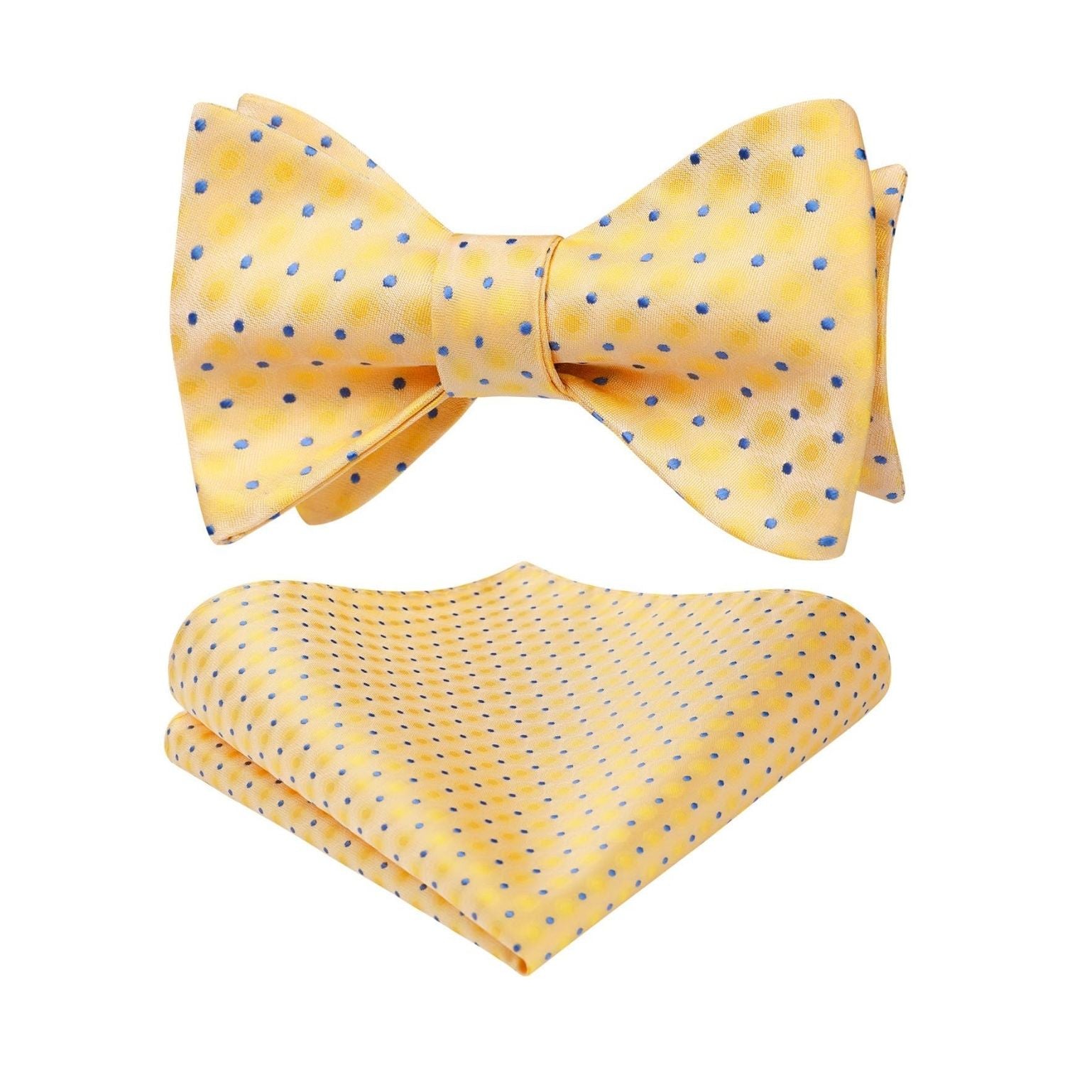 Polka Dots Bow Tie & Pocket Square - 03-YELLOW/PURPLE
