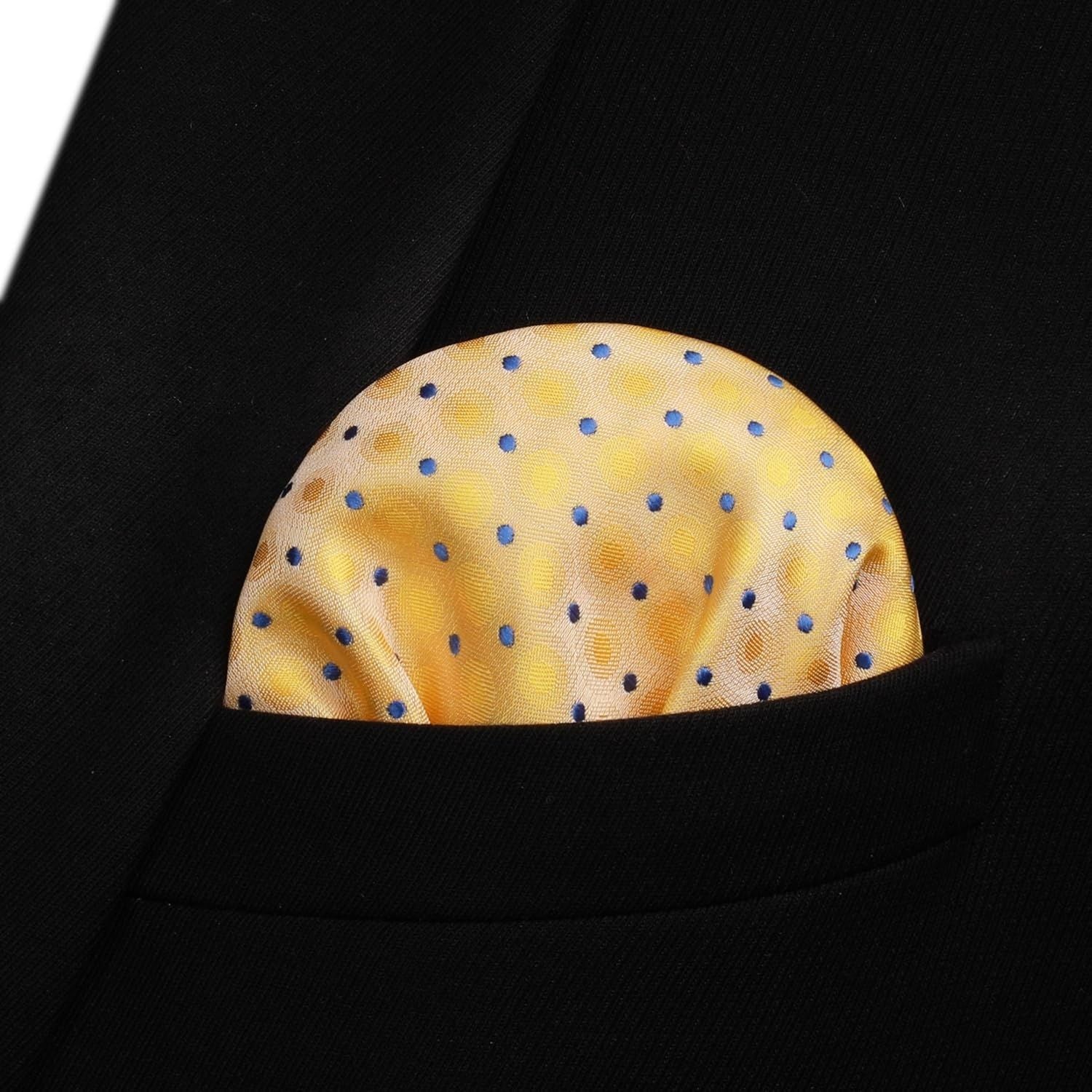 Polka Dots Bow Tie & Pocket Square - 03-YELLOW/PURPLE