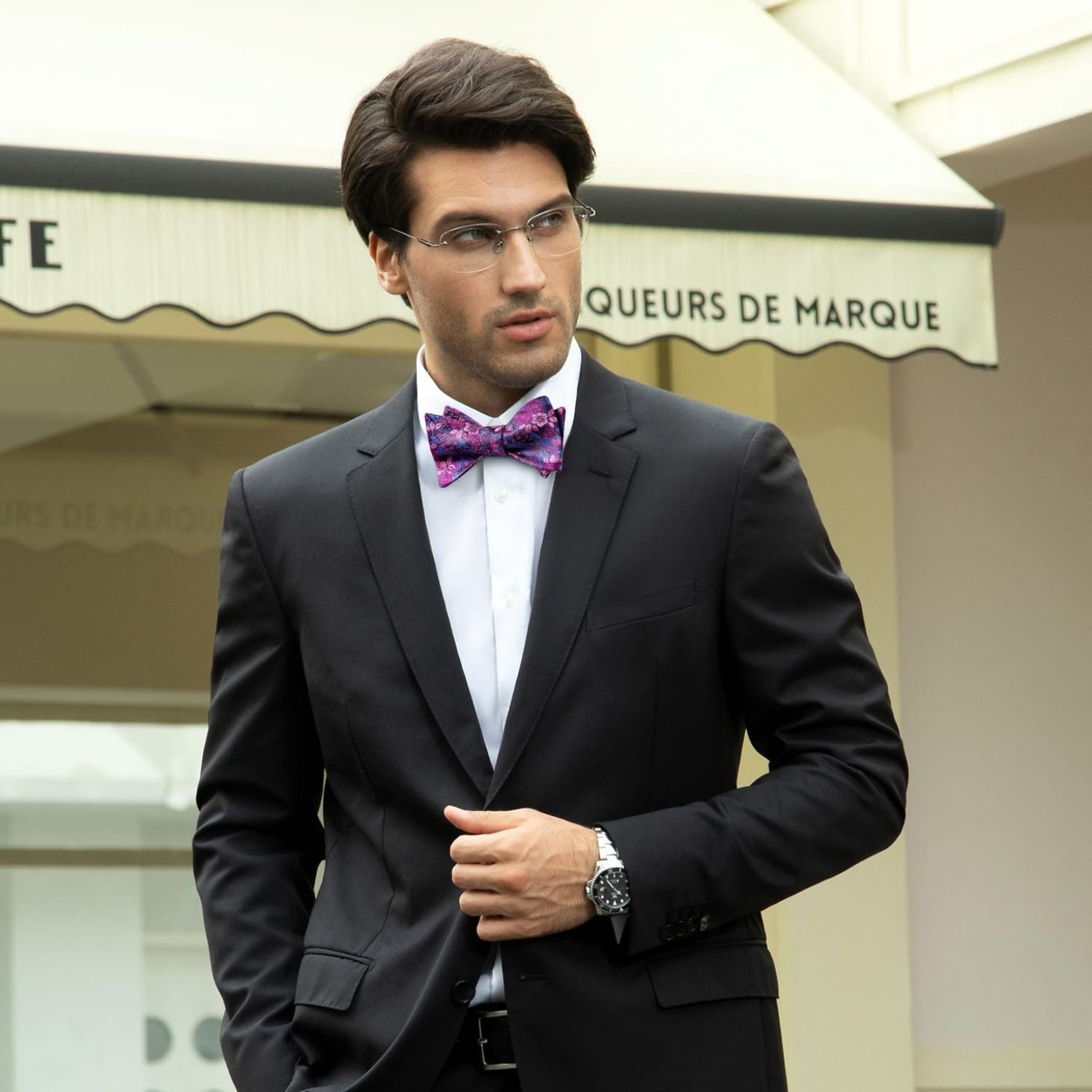 Floral Bow Tie - B-FUSCHIA