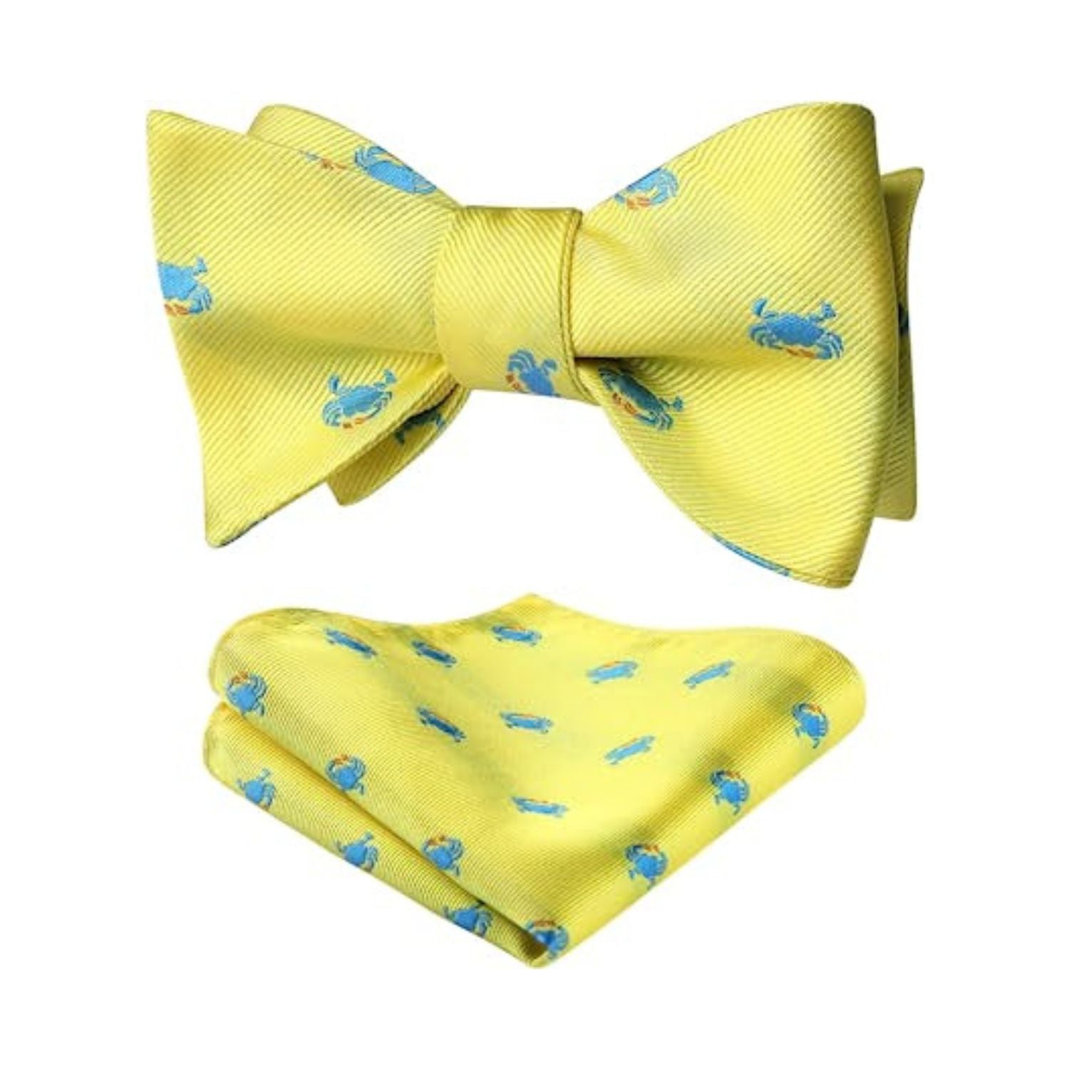 Crab Bow Tie & Pocket Square - YELLOW