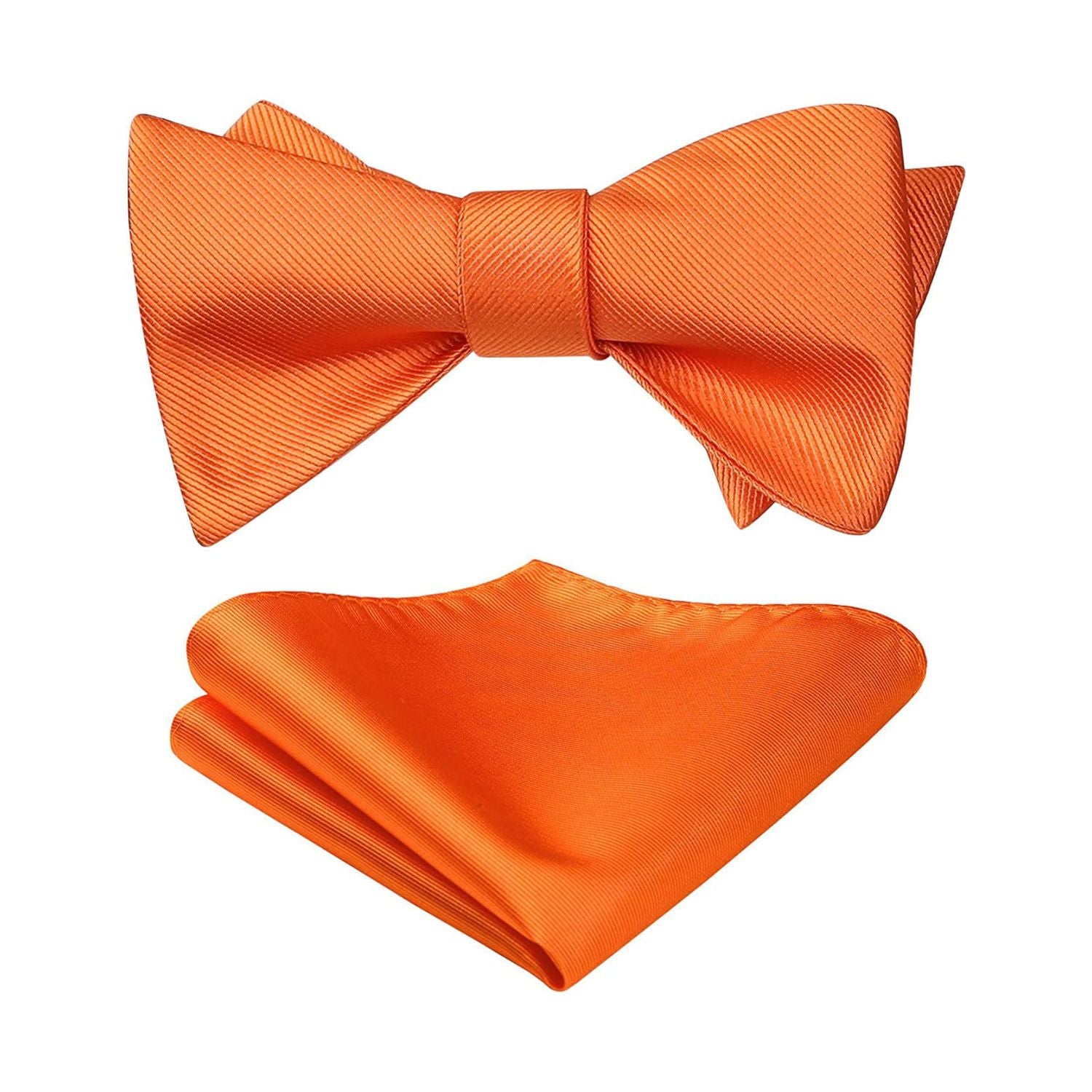 Solid Bow Tie & Pocket Square - L3-YELLOW