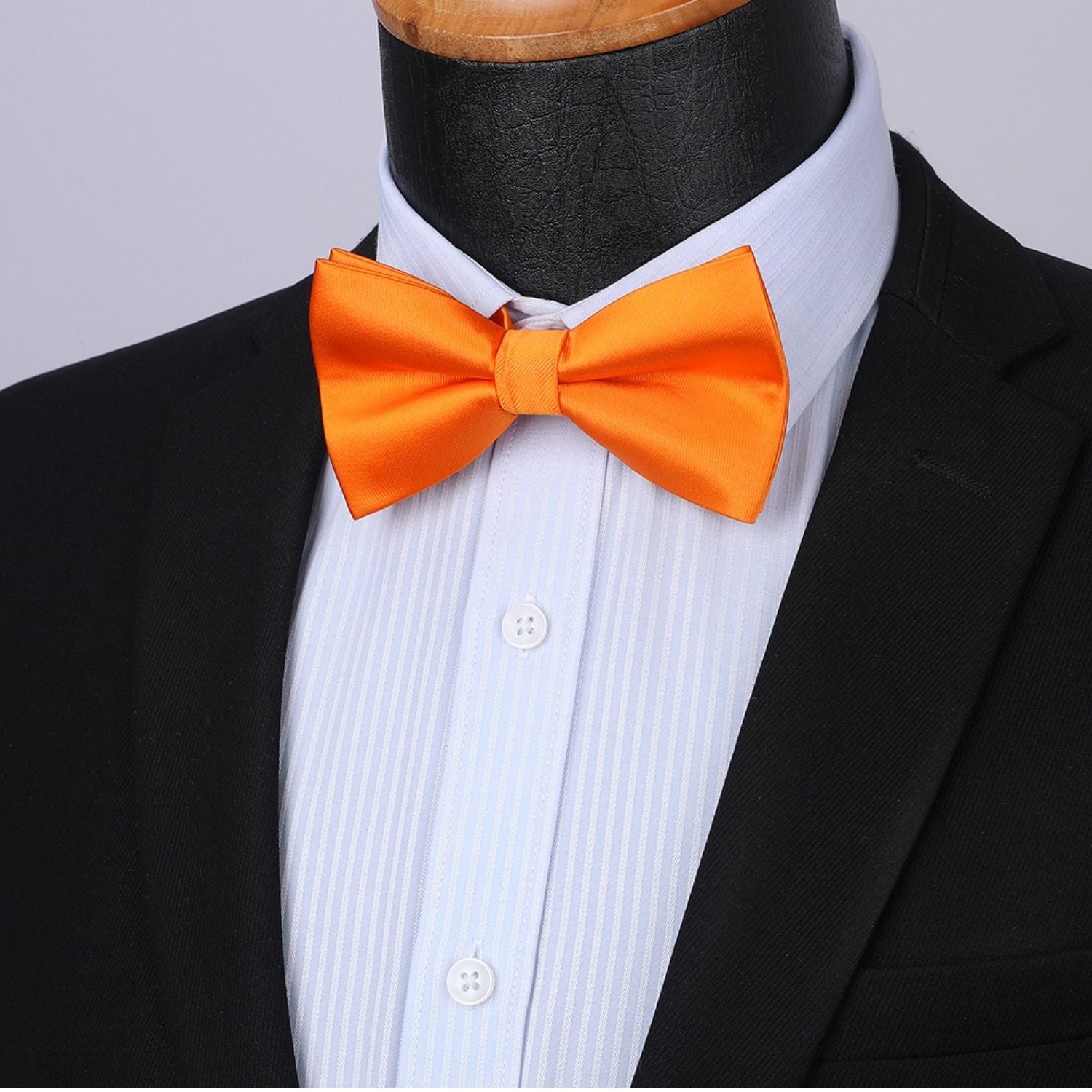 Solid Pre-Tied Bow Tie - A12-ORANGE