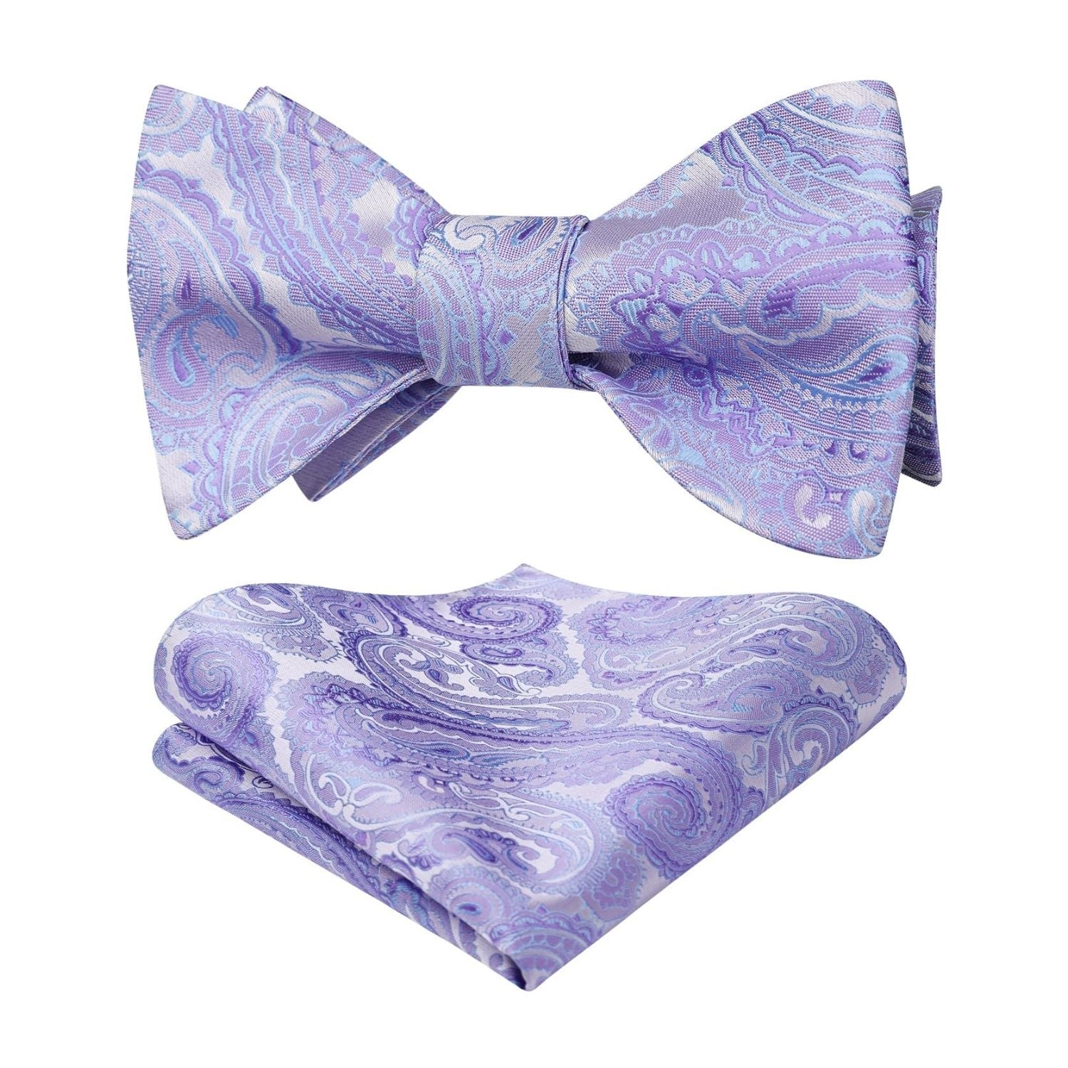 Paisley Bow Tie & Pocket Square - LIGHT PURPLE-2