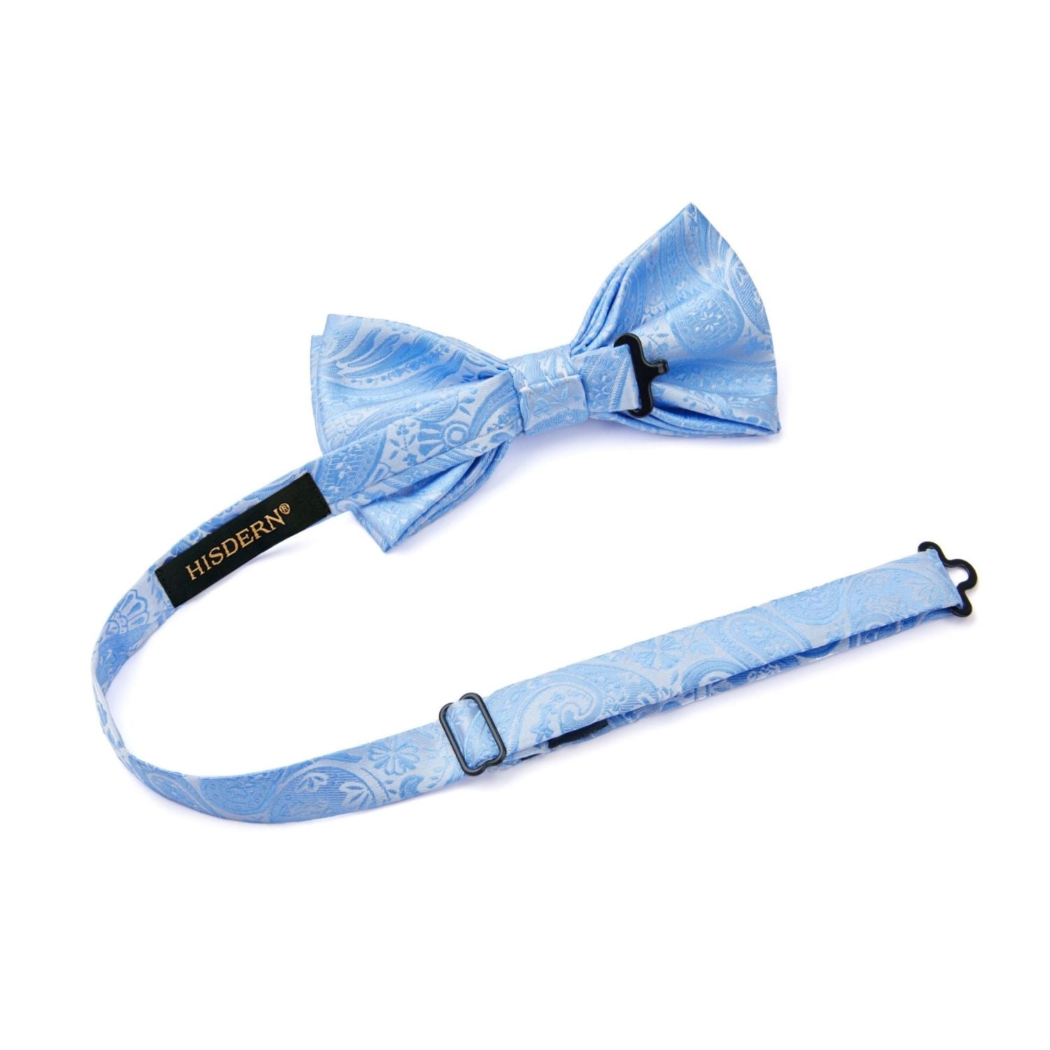 Paisley Pre-Tied Bow Tie & Pocket Square - BABY BLUE