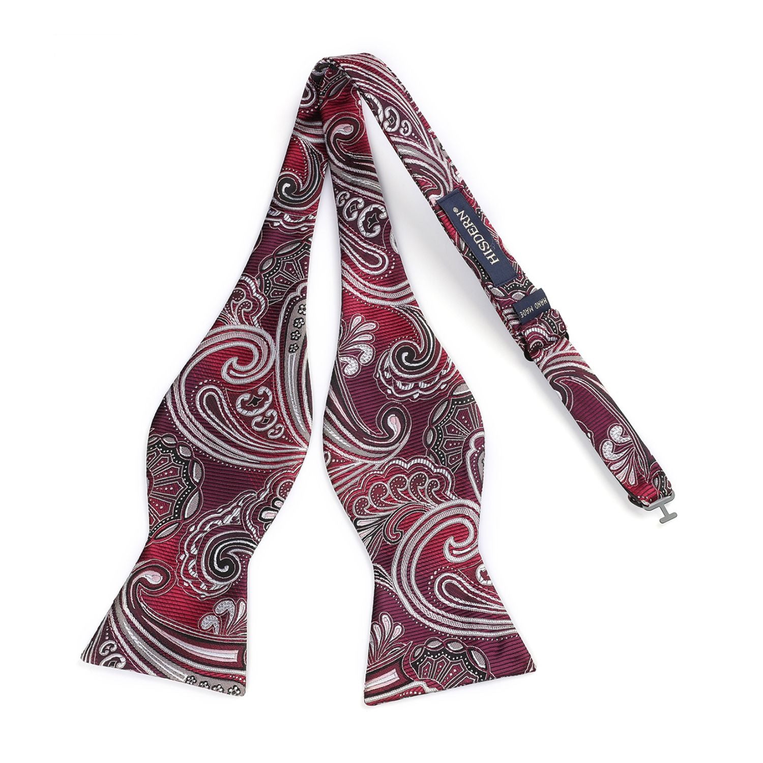 Paisley Bow Tie & Pocket Square - 07-BURGUNDY / GRAY