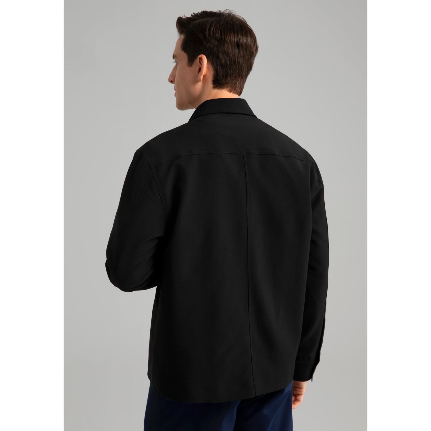 Hisdern Flex 531 Men's Button Down Black Shirt Jacket for Casual Gathering