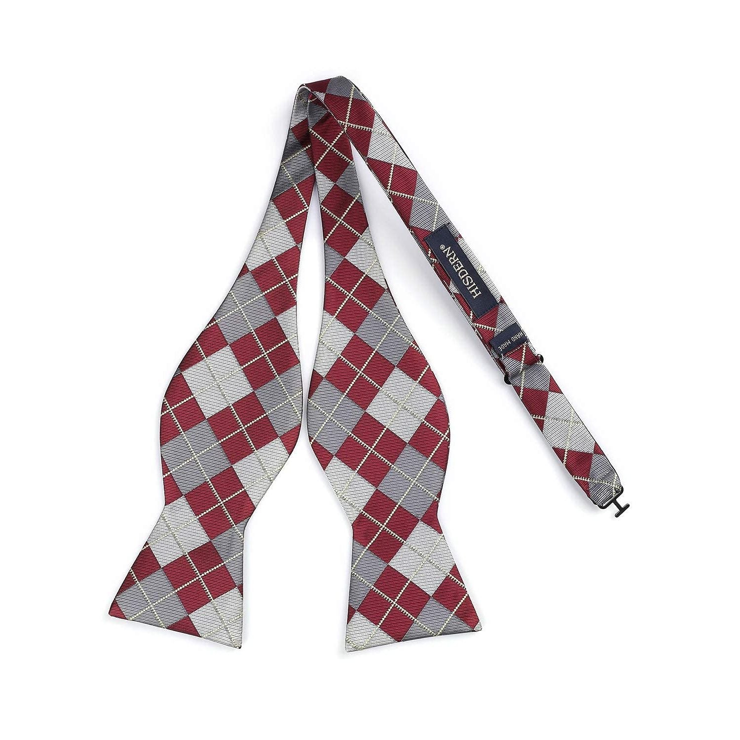 3PCS Mixed Design Bow tie & Pocket Square Sets - RED/BLACK/NAVY Christmas Gifts for Men