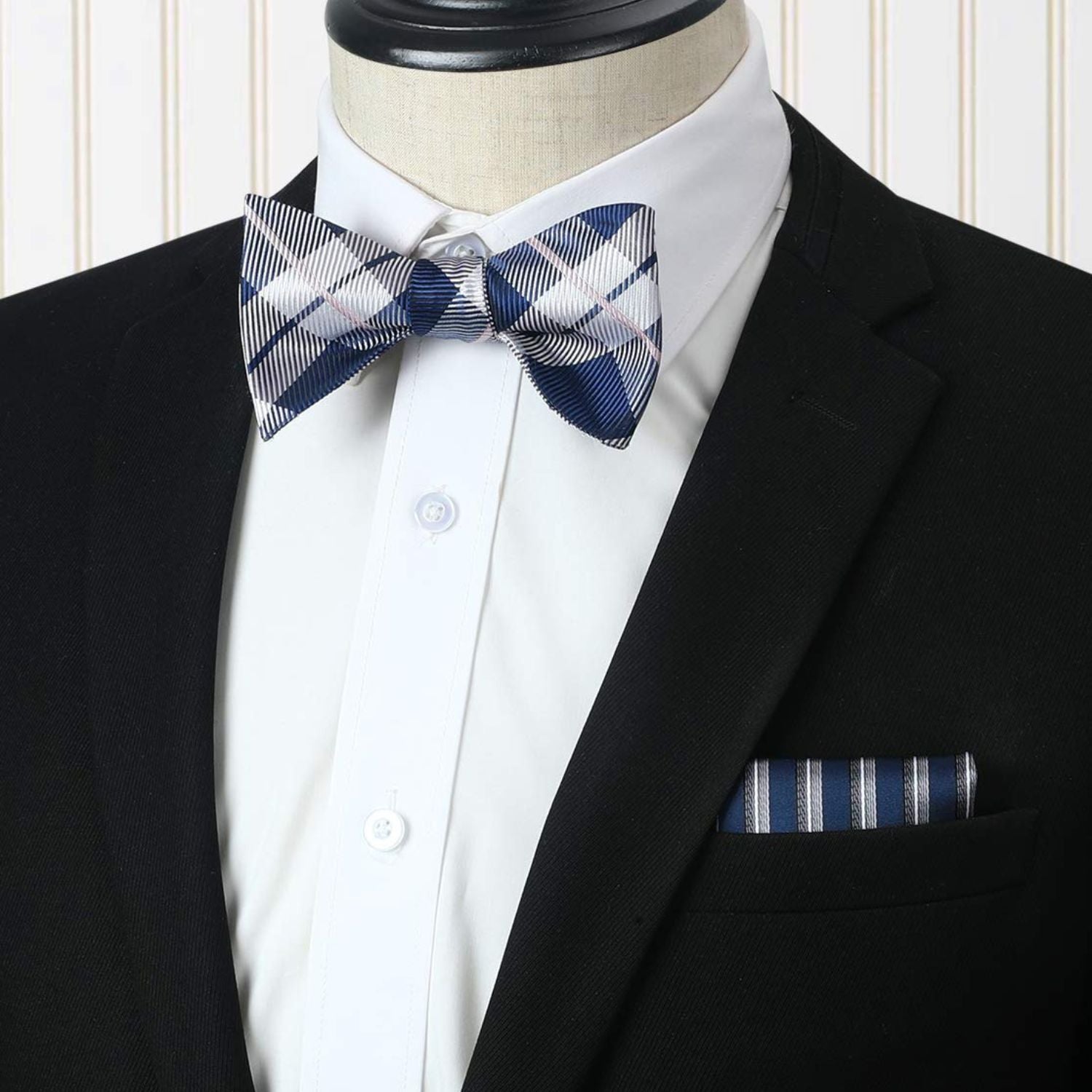 3PCS Mixed Design Bow tie & Pocket Square Sets - B3-07 Christmas Gifts for Men