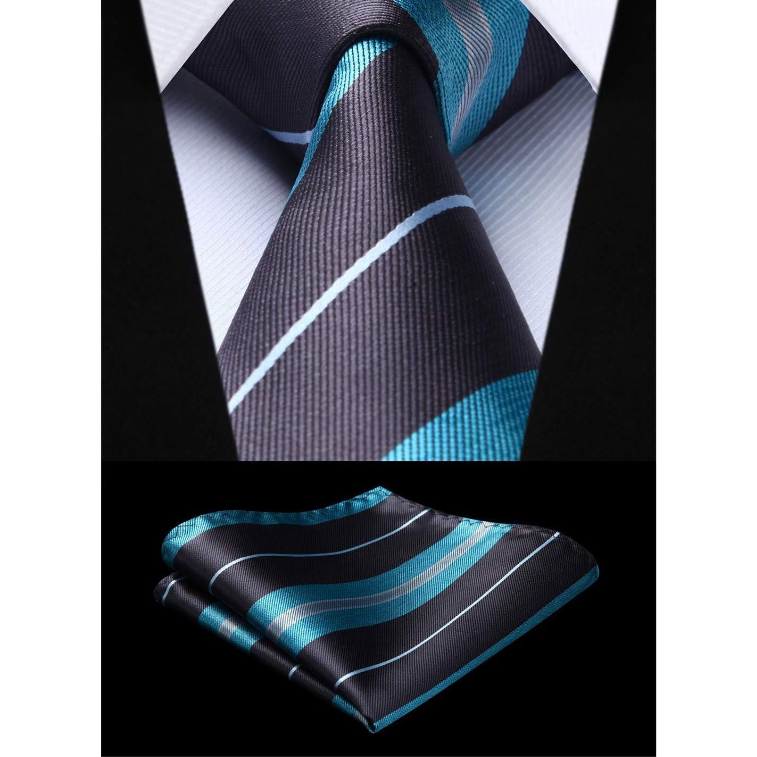 3PCS Tie & Pocket Square Set - SET 12 Christmas Gifts for Men