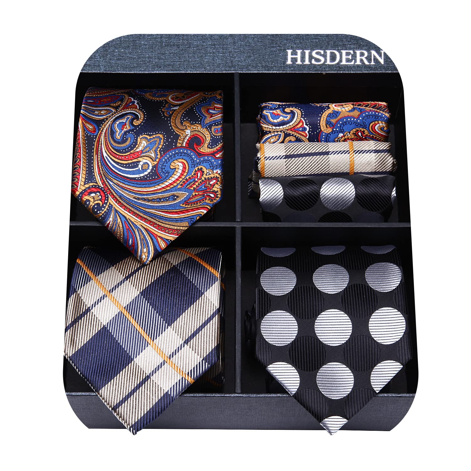 3PCS Tie & Pocket Square Set - T3-03 Christmas Gifts for Men