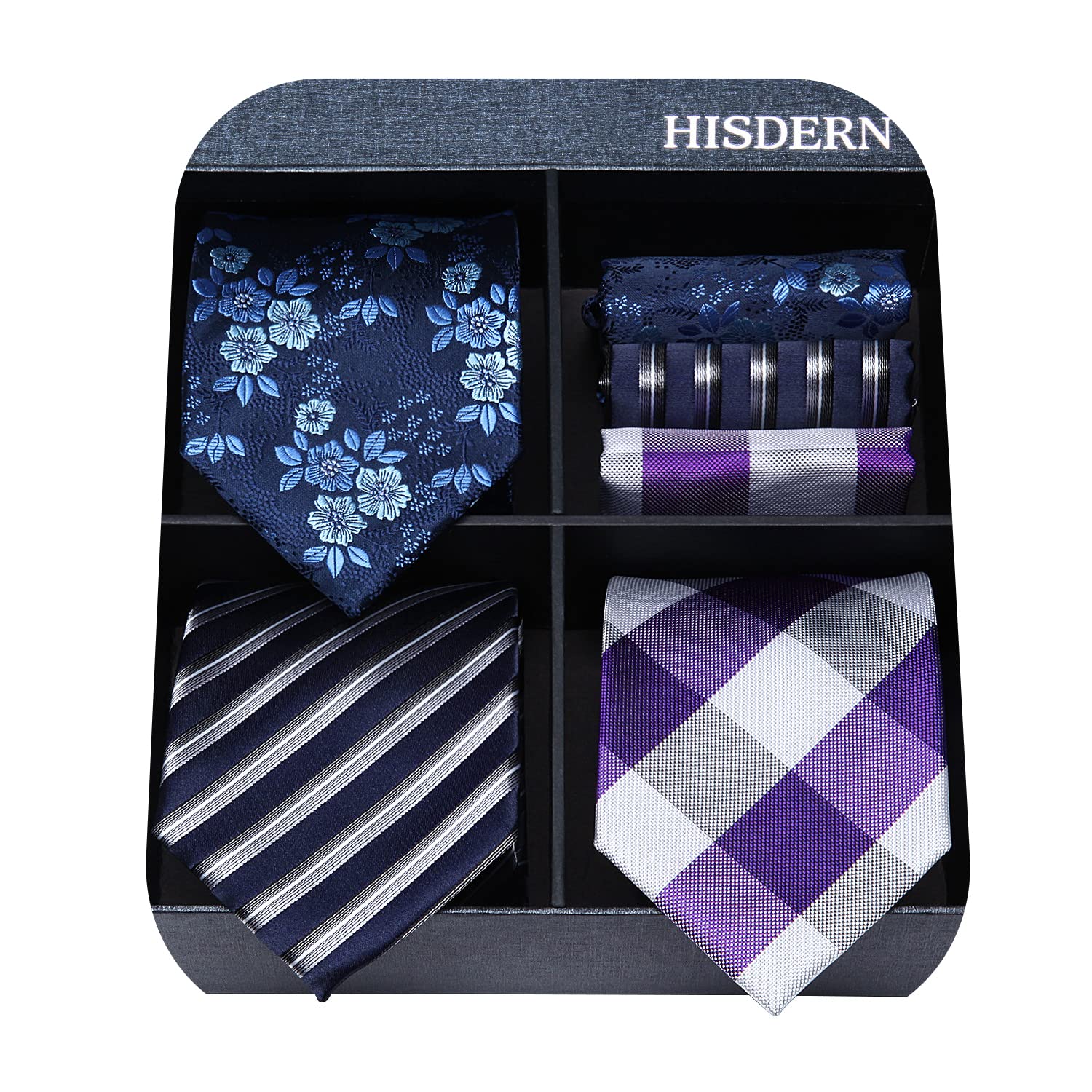 3PCS Tie & Pocket Square Set - T3-04 Christmas Gifts for Men