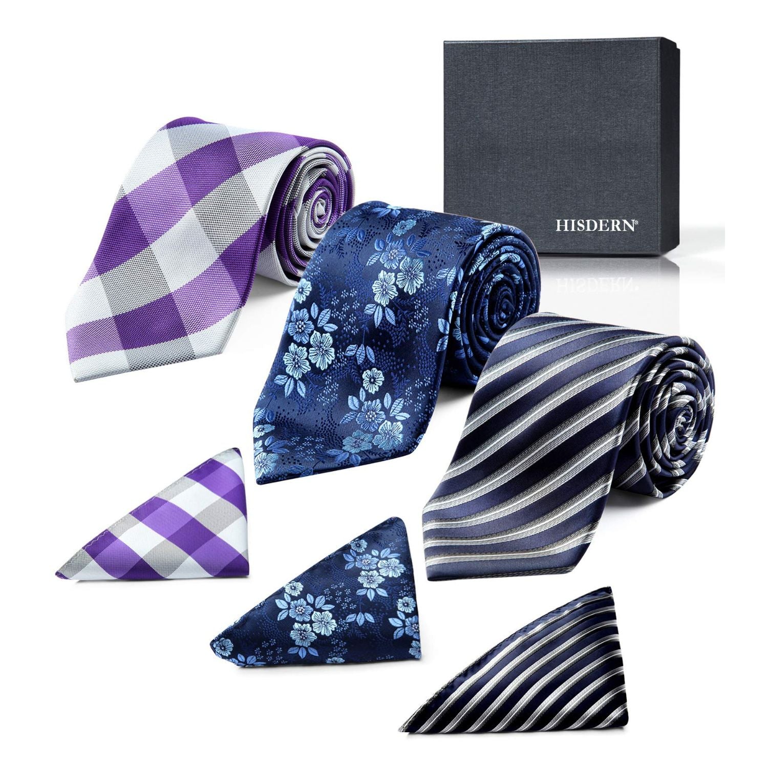 3PCS Tie & Pocket Square Set - T3-04 Christmas Gifts for Men