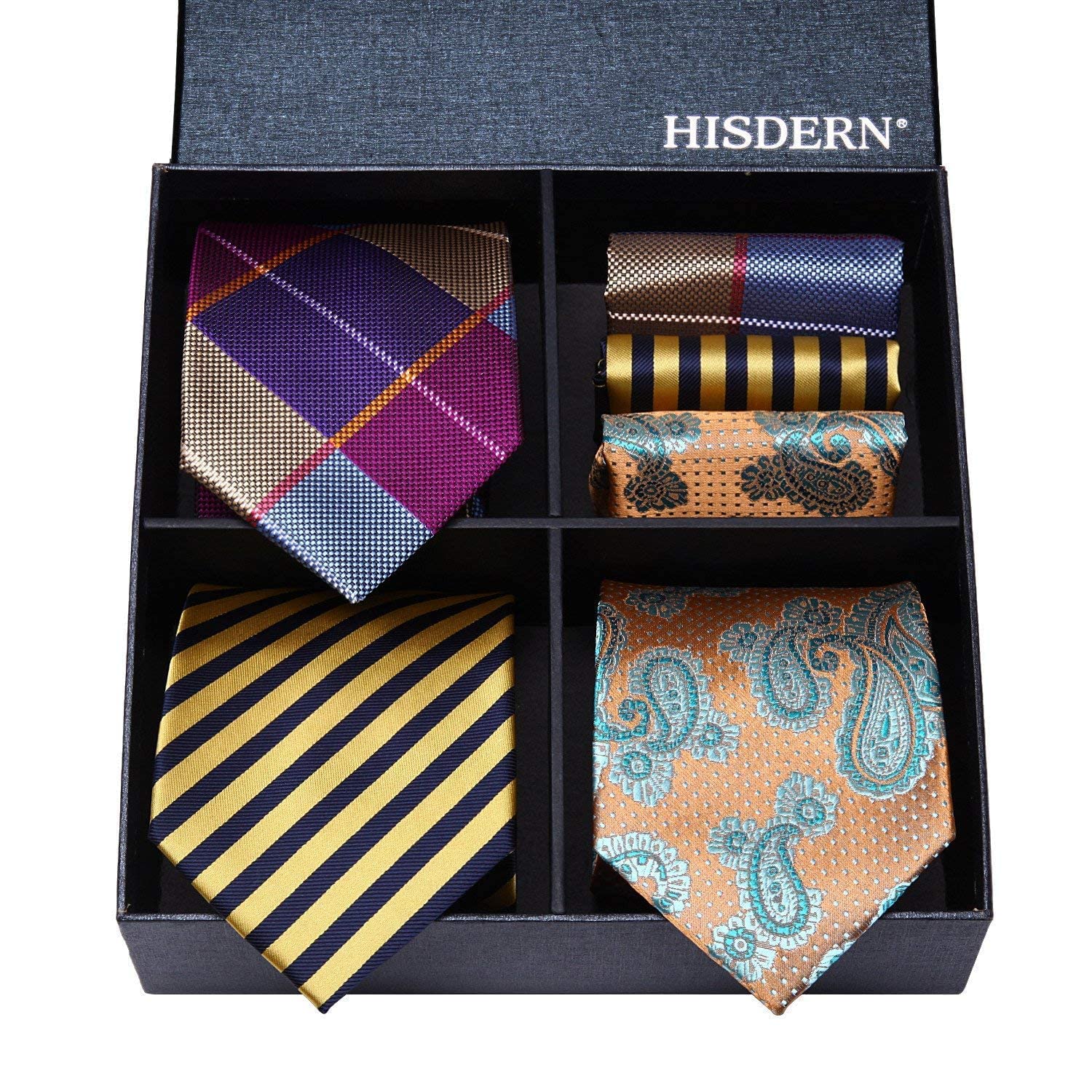 3PCS Tie & Pocket Square Set - T3-06 Christmas Gifts for Men