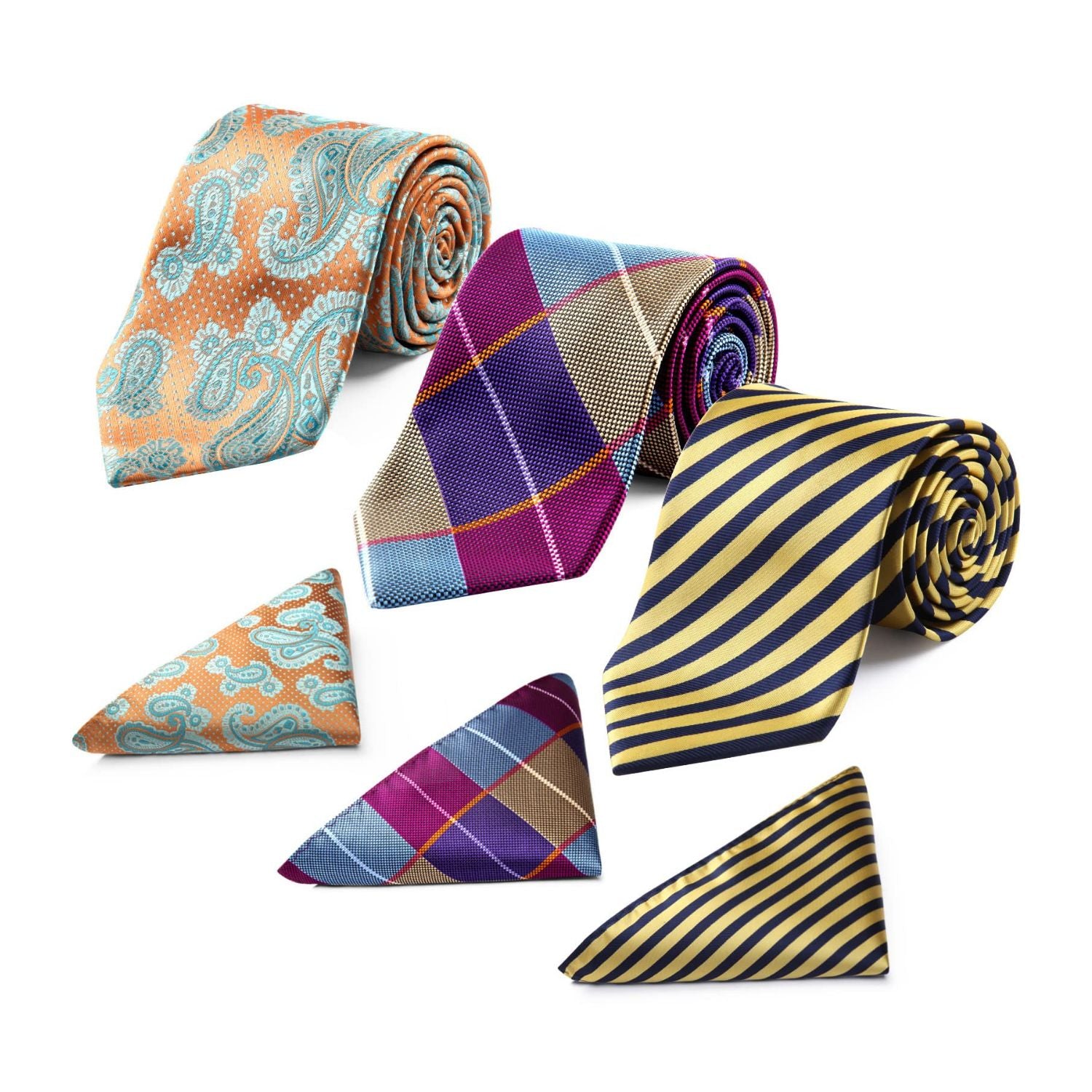 3PCS Tie & Pocket Square Set - T3-06 Christmas Gifts for Men