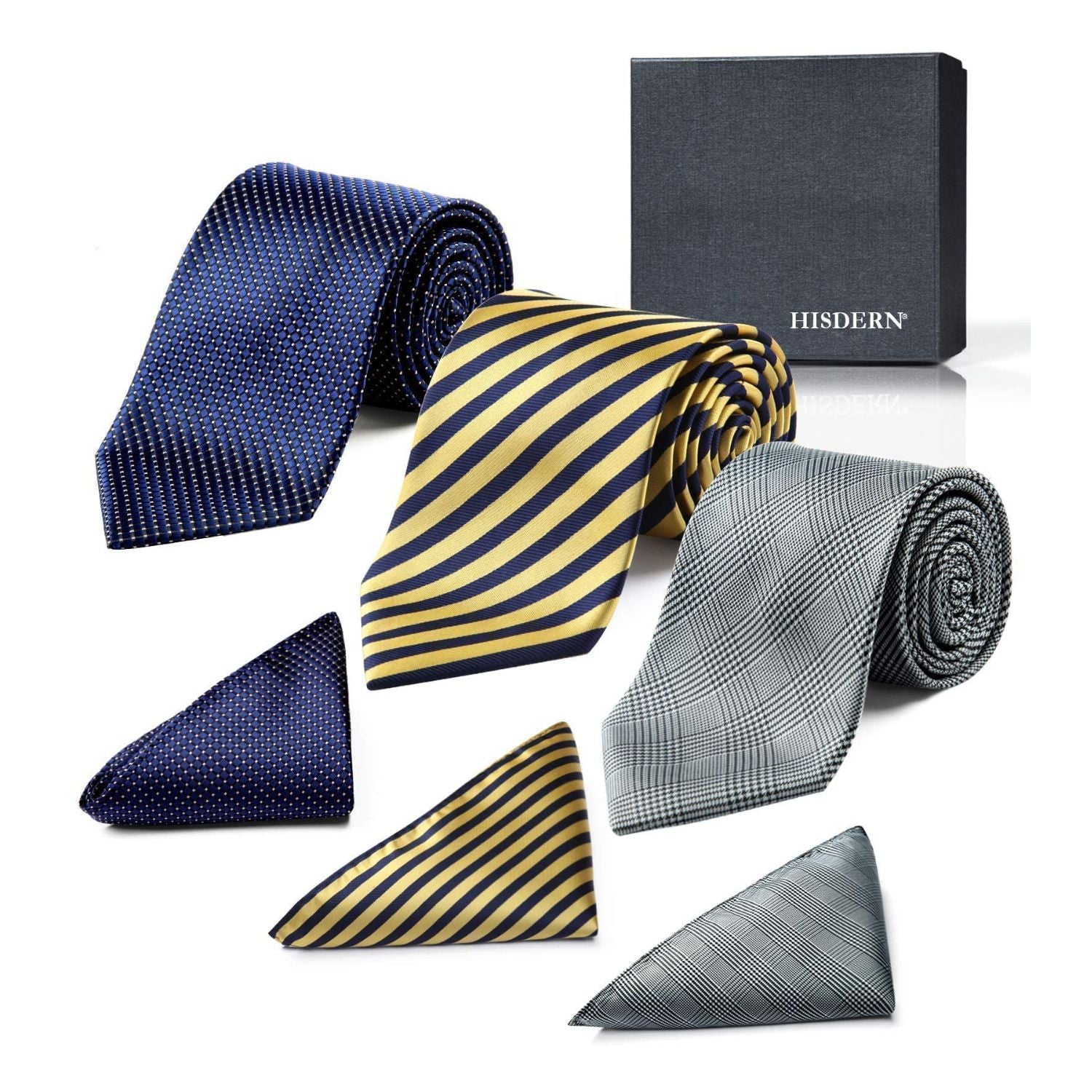 3PCS Tie & Pocket Square Set - T3-11 Christmas Gifts for Men