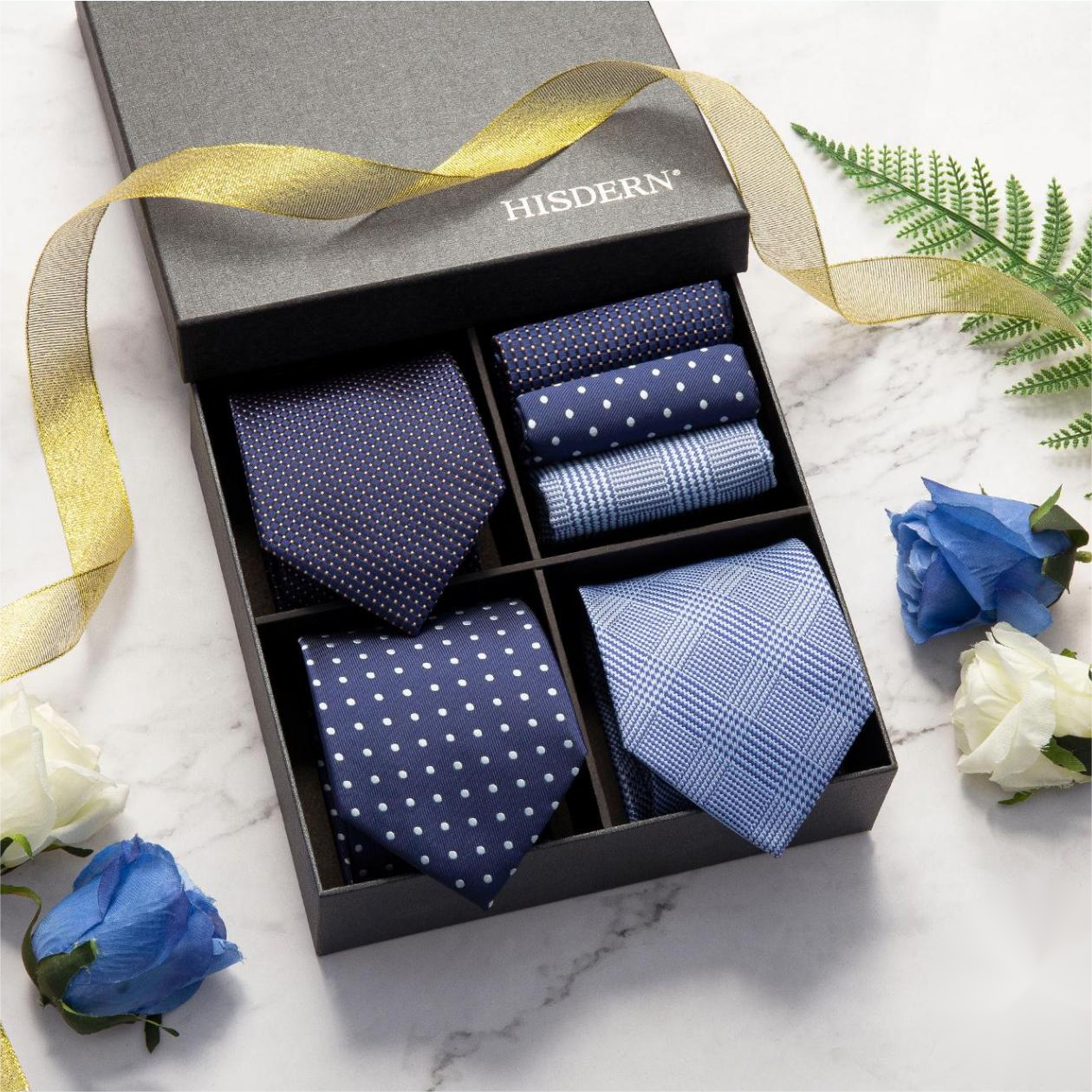 3PCS Tie & Pocket Square Set - T3-13 Christmas Gifts for Men