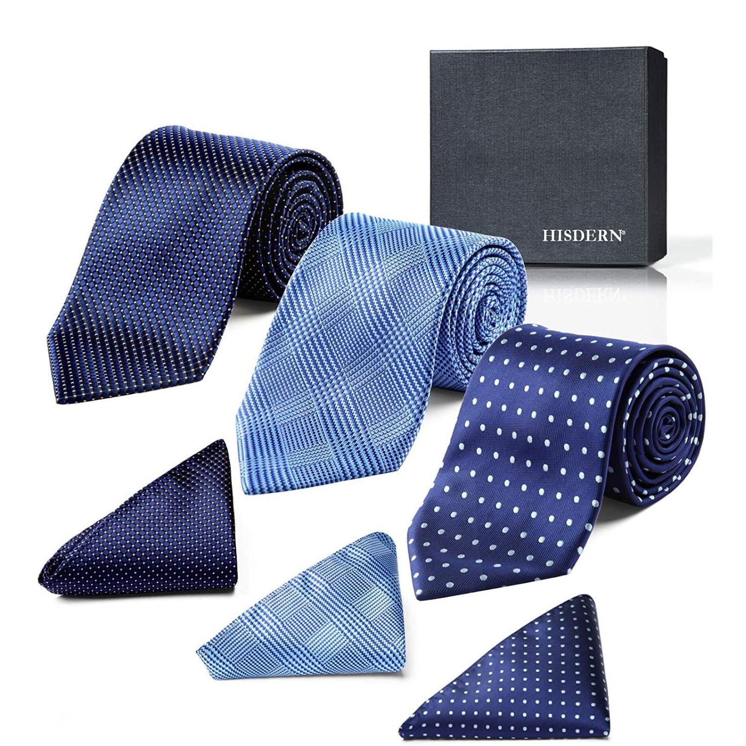 3PCS Tie & Pocket Square Set - T3-13 Christmas Gifts for Men