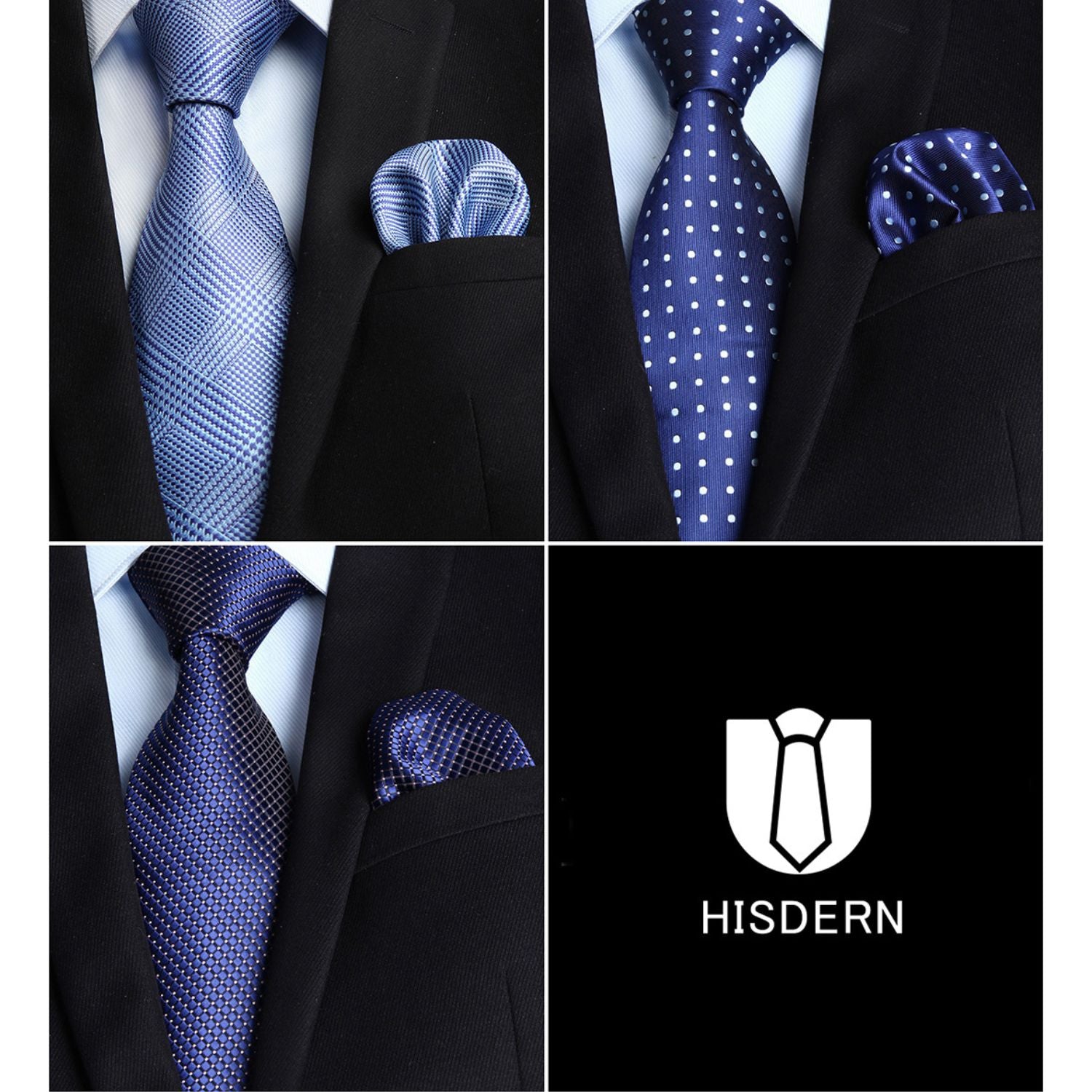 3PCS Tie & Pocket Square Set - T3-13 Christmas Gifts for Men