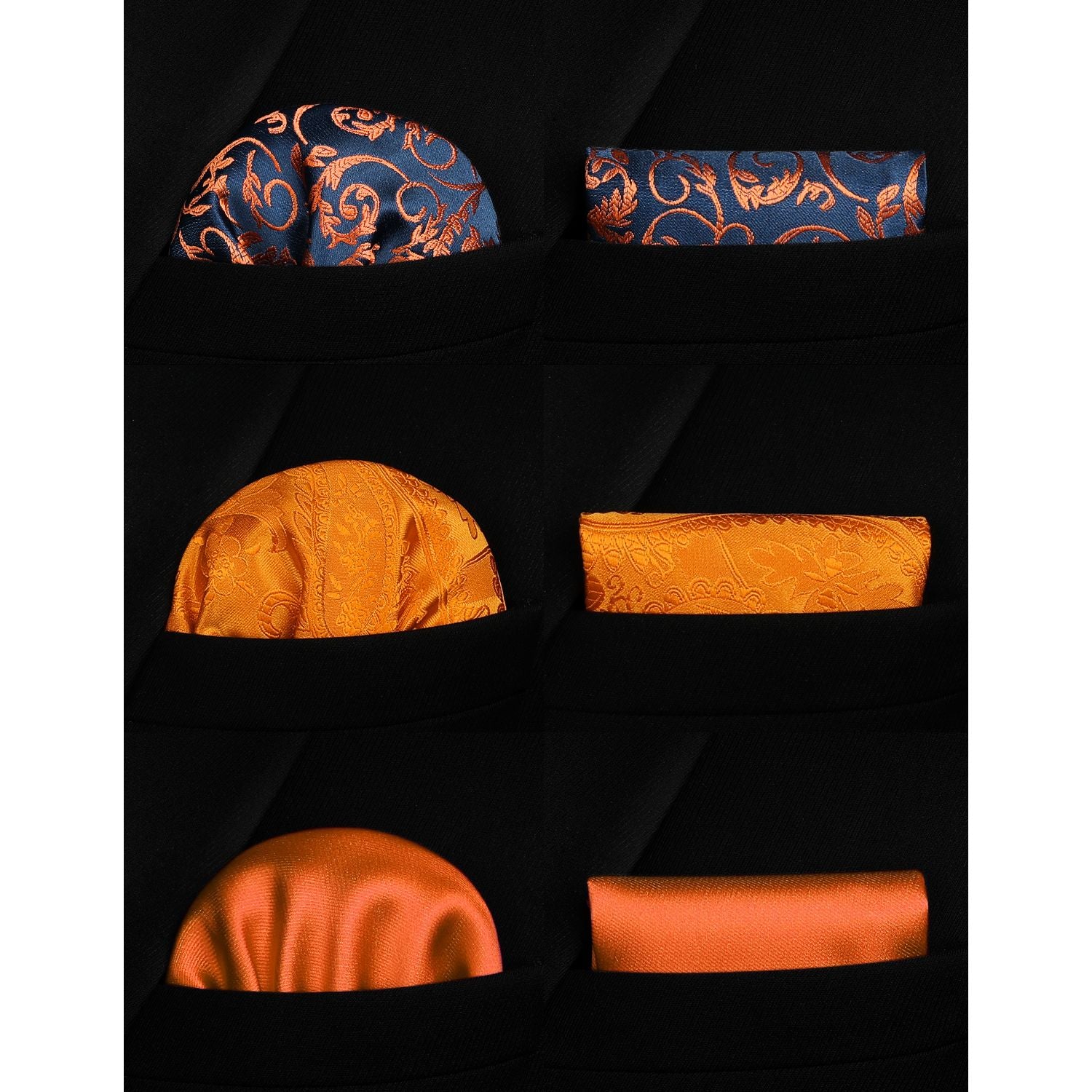 3PCS Tie & Pocket Square Set - ORANGE