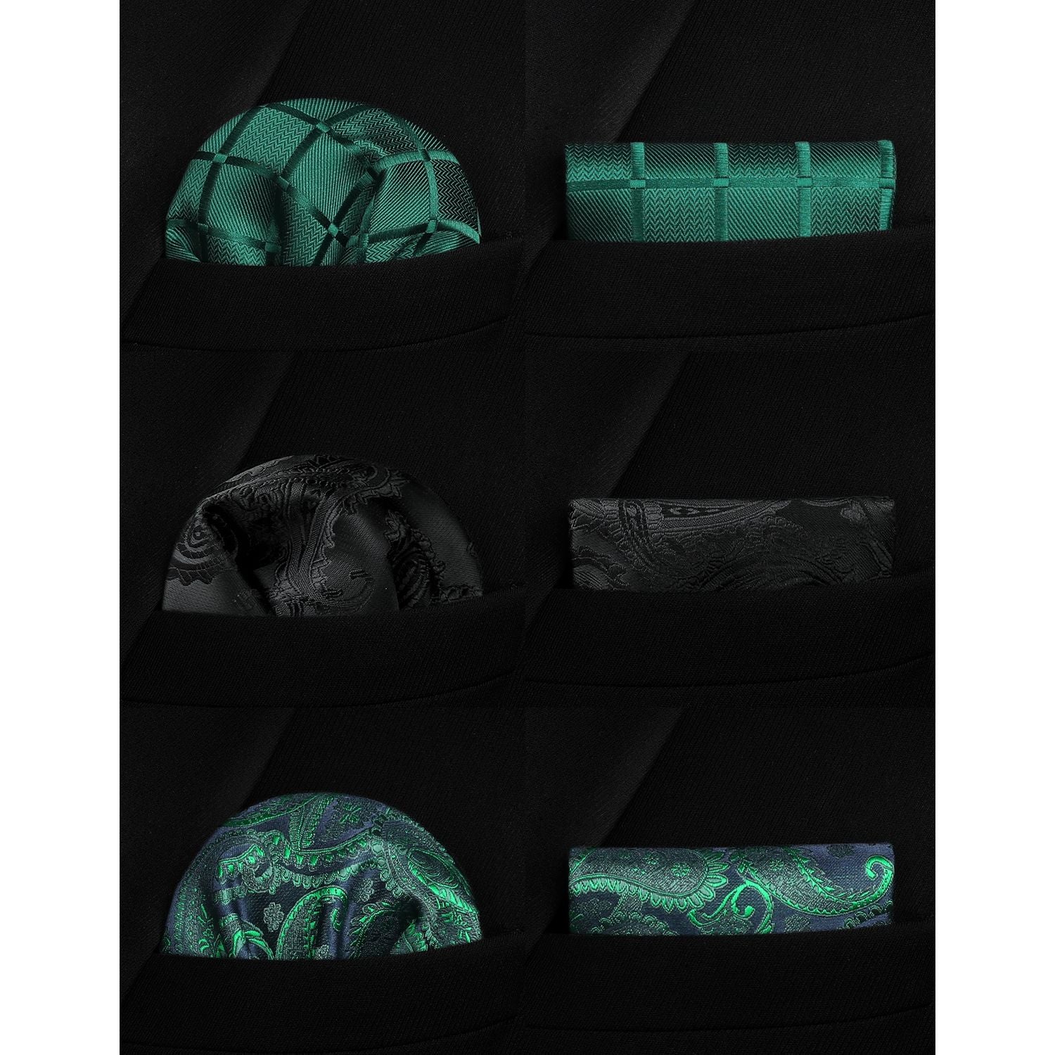 3PCS Tie & Pocket Square Set - 6HT-3S