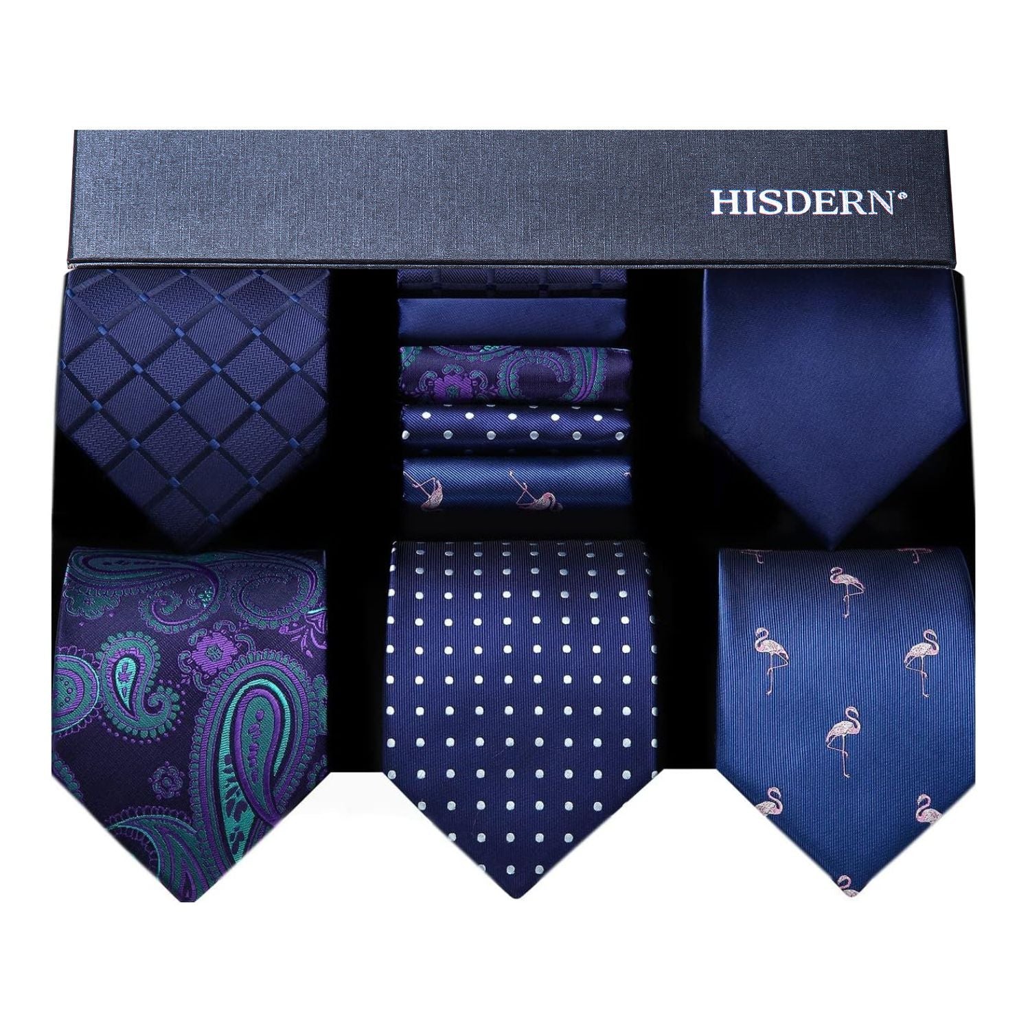 5PCS Tie & Pocket Square Set - 01-T5-S3 Christmas Gifts for Men
