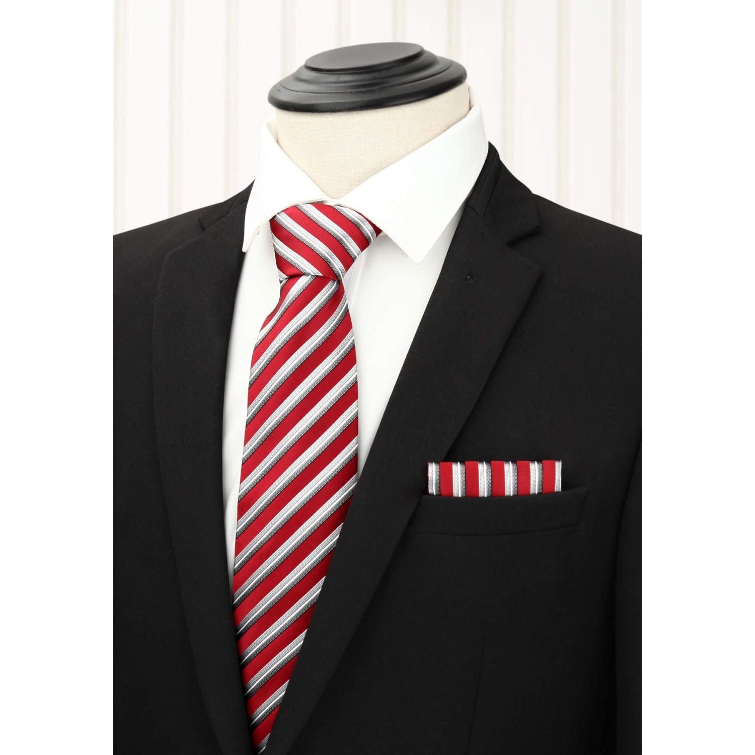 5PCS Tie & Pocket Square Set - 02-T5-S4 Christmas Gifts for Men