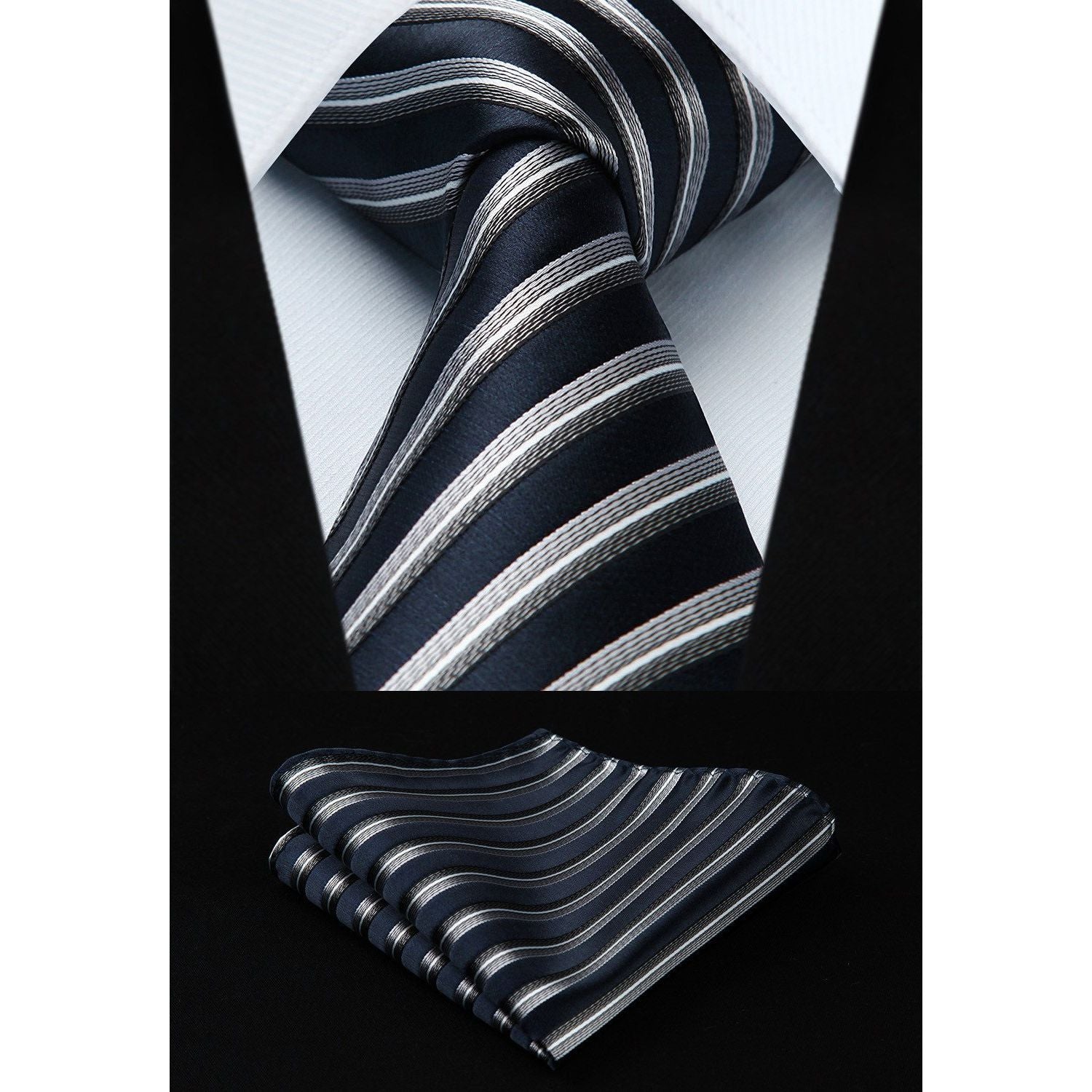 5PCS Tie & Pocket Square Set - 02-T5-S4 Christmas Gifts for Men