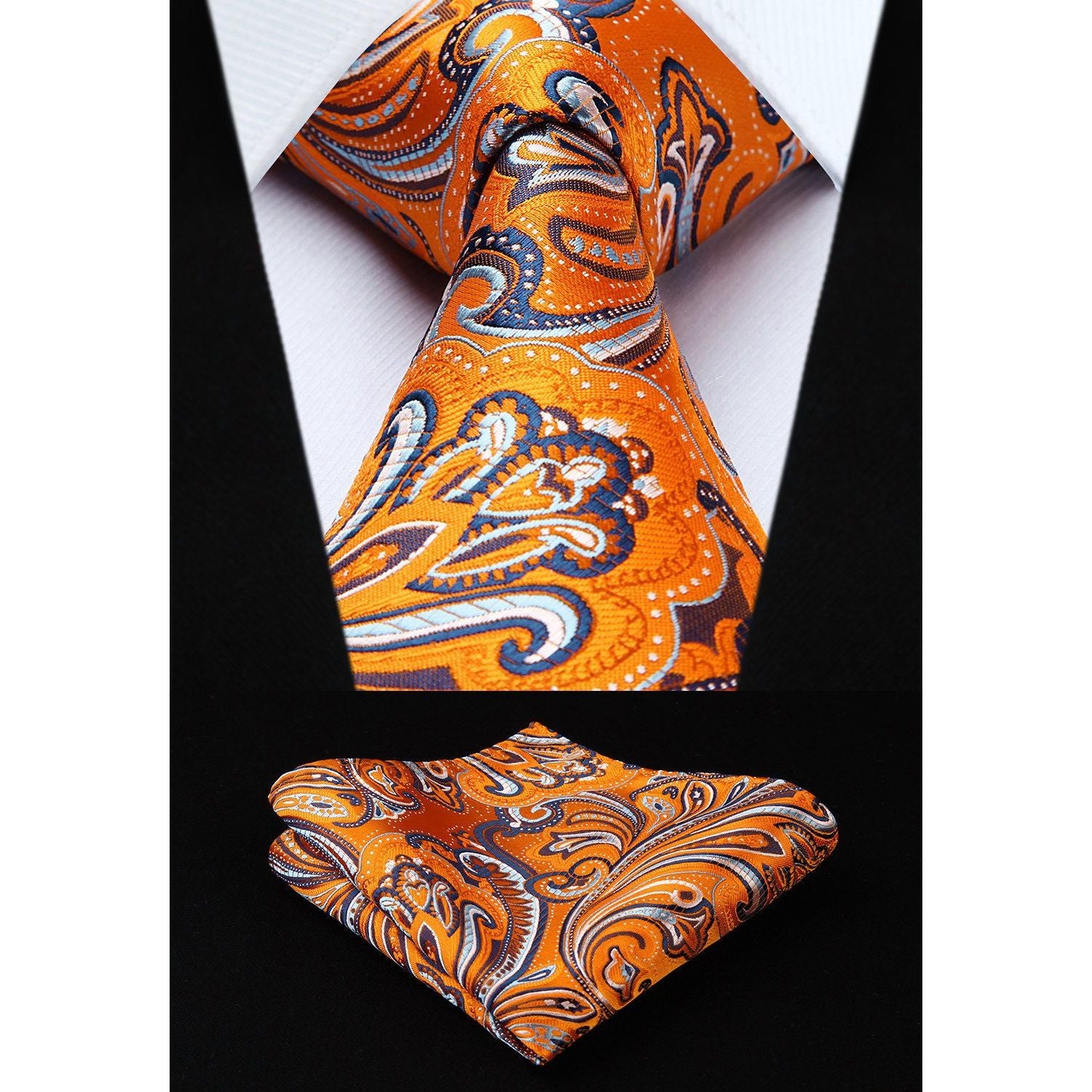 5PCS Tie & Pocket Square Set - 03-T5-S7 Christmas Gifts for Men