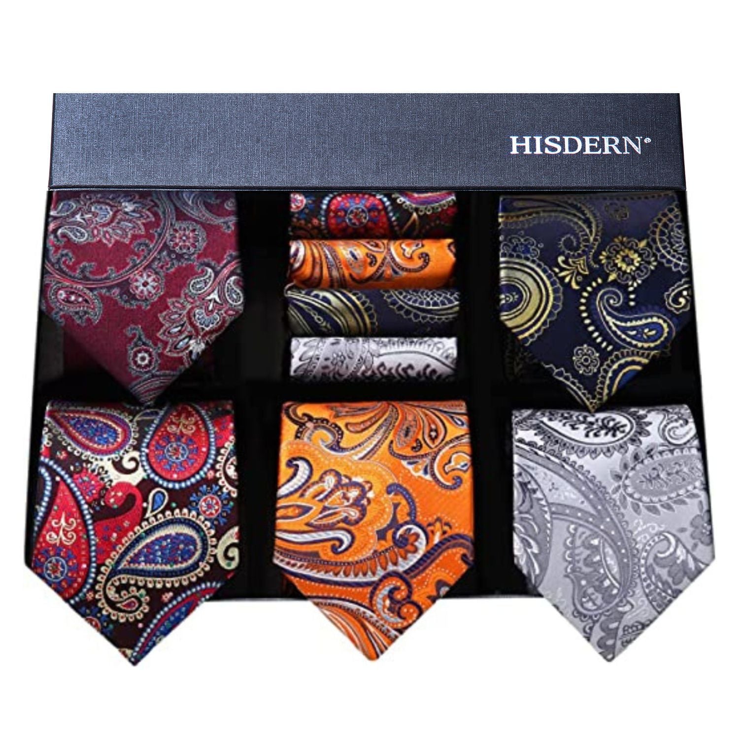 5PCS Tie & Pocket Square Set - 03-T5-S7 Christmas Gifts for Men
