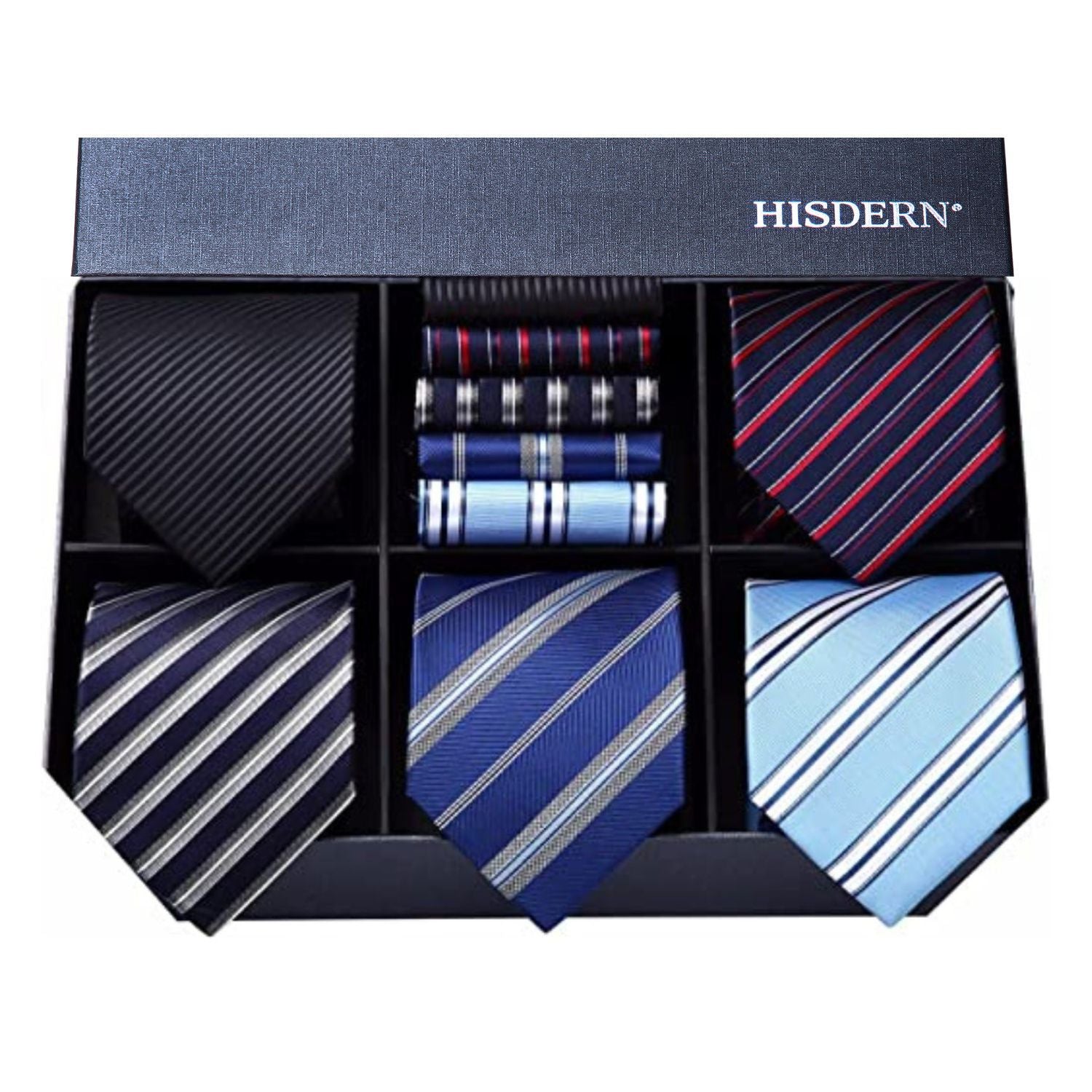 5PCS Tie & Pocket Square Set - 05-T5-S11 Christmas Gifts for Men