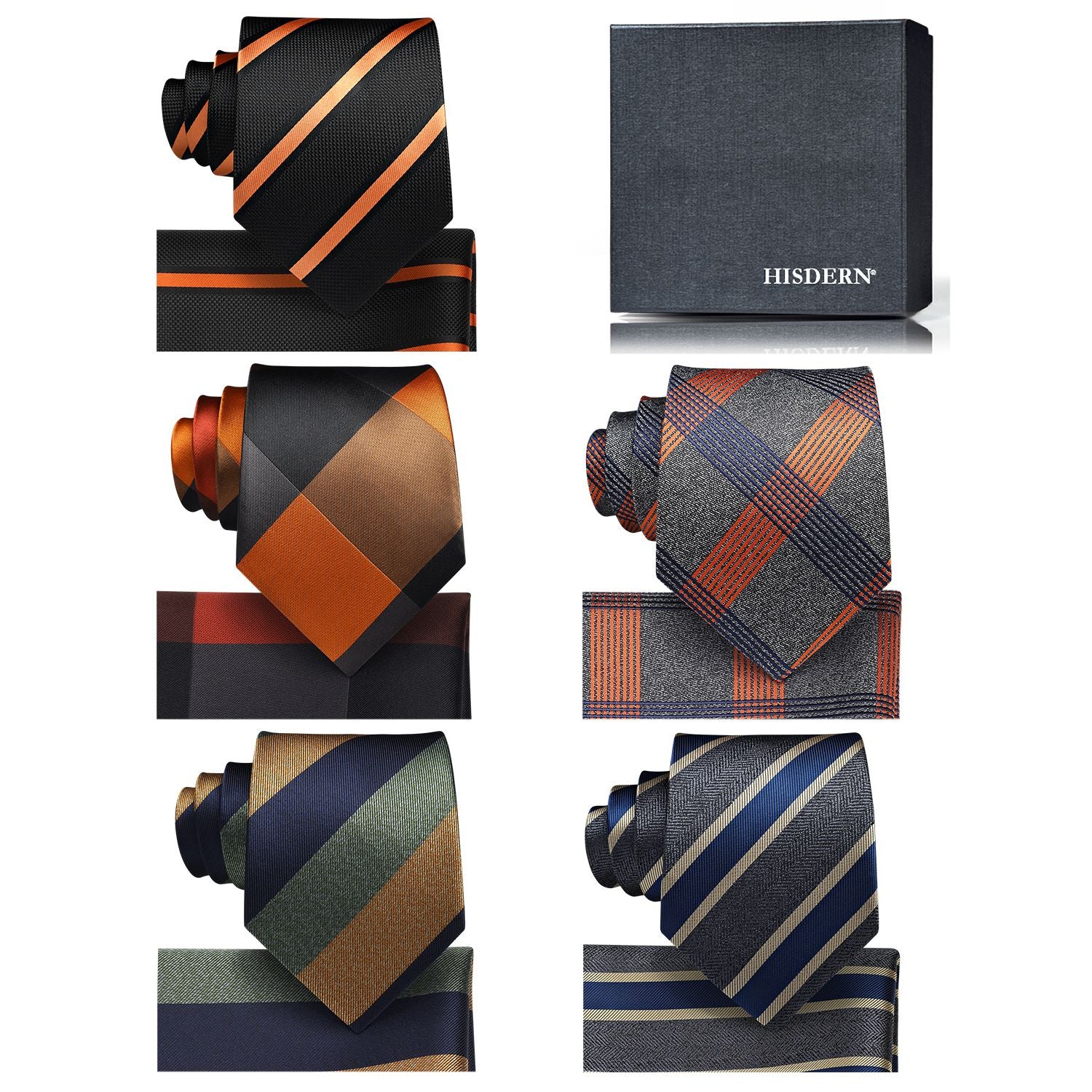 5PCS Tie & Pocket Square Set - 03 Christmas Gifts for Men