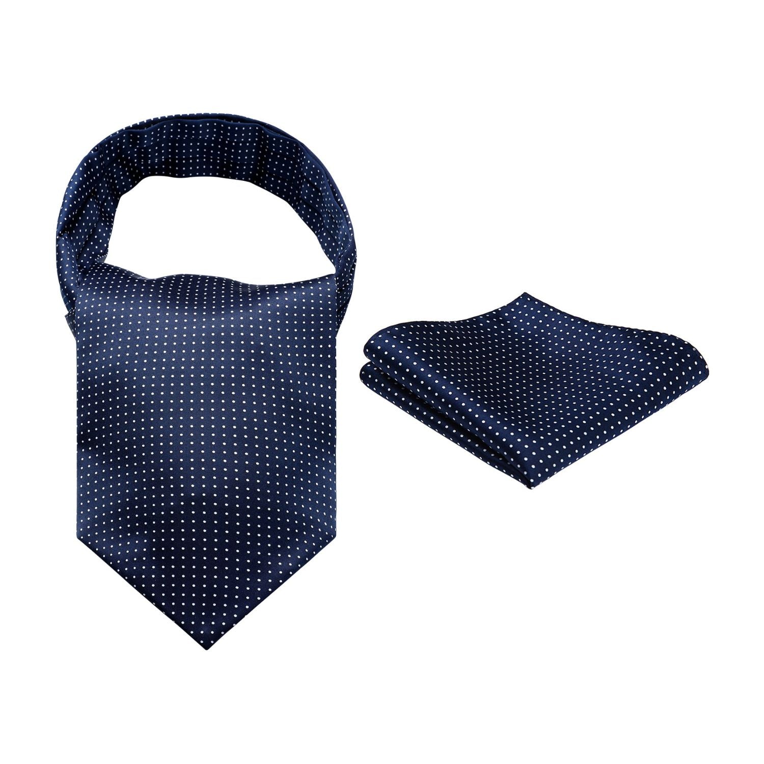 Polka Dot Ascot Cravat Scarf - B-BLUE POLKA DOT03 - Hisdern