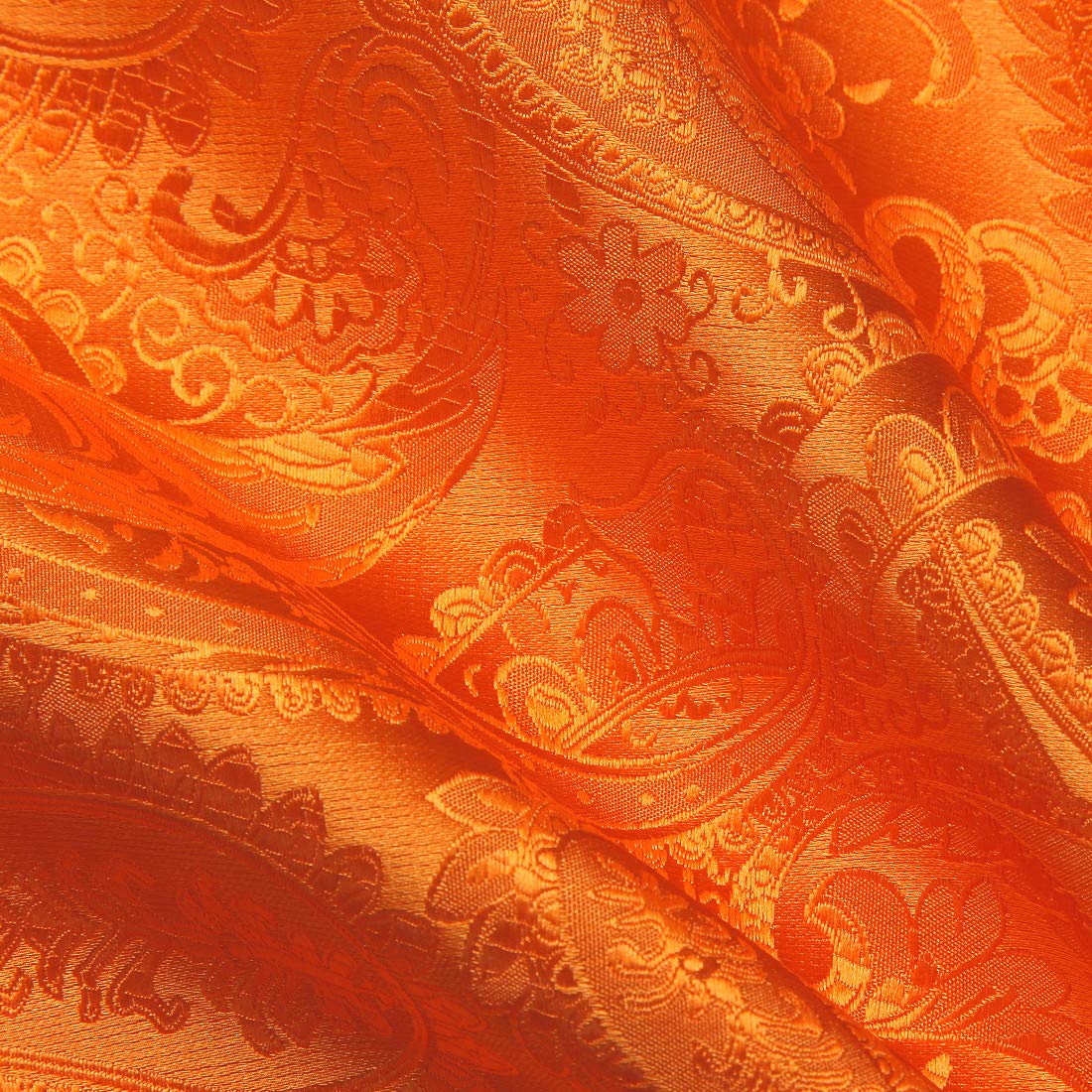 Paisley Floral Ascot Handkerchief Set - B-ORANGE