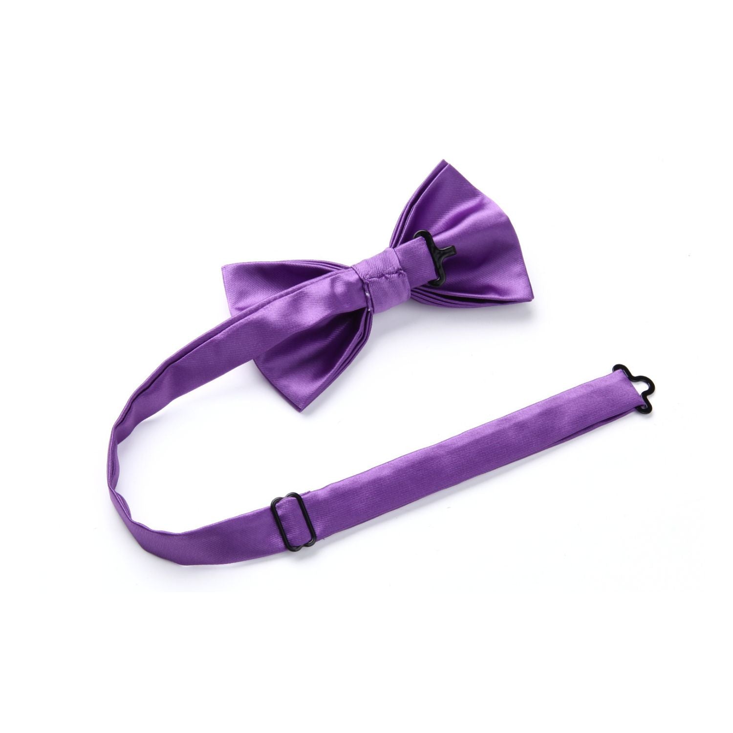 Solid Suspender Pre-Tied Bow Tie Handkerchief - A6-PURPLE