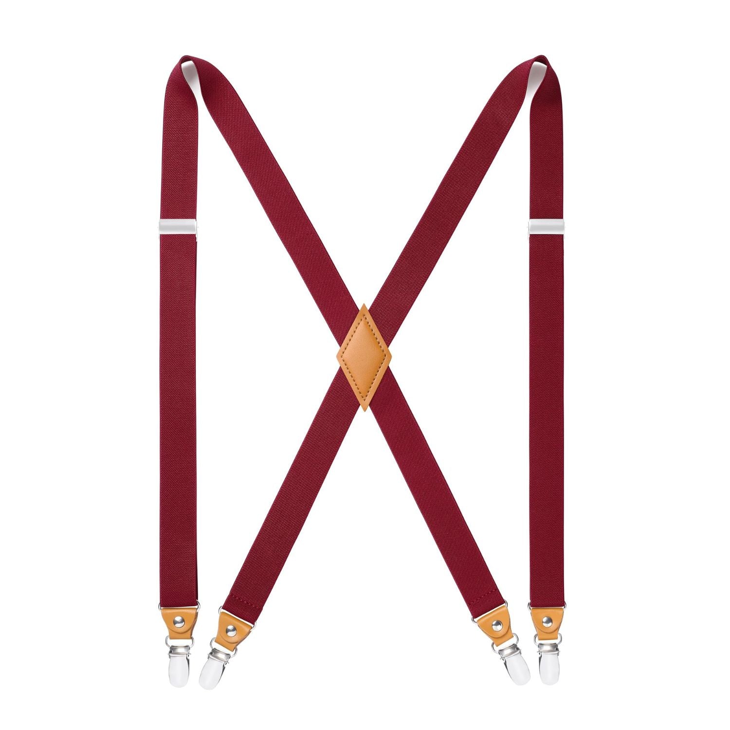 1.0 inch Adjustable Suspender with 4 Clips - RED