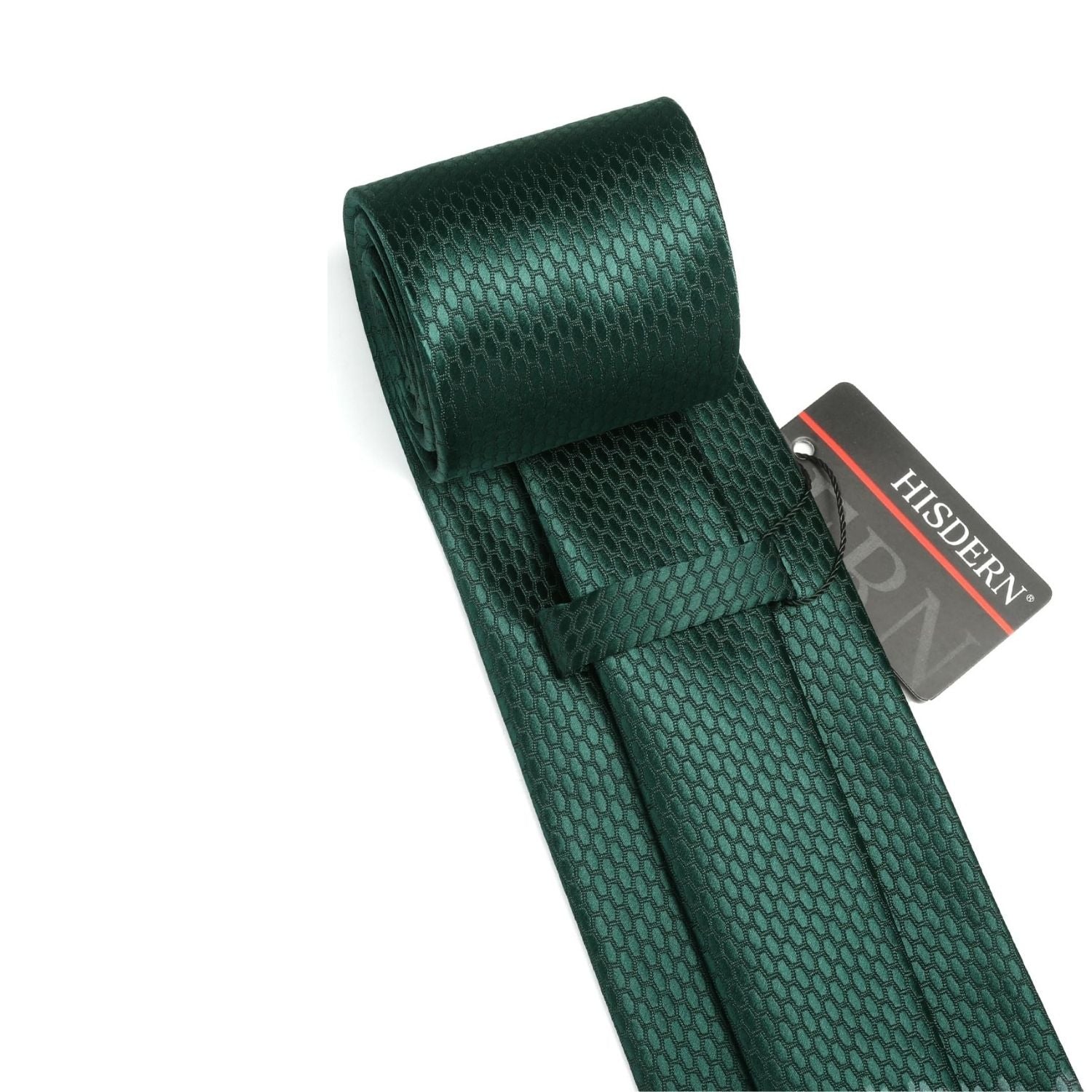 Men's Plaid Tie Handkerchief Set - 01-GREEN