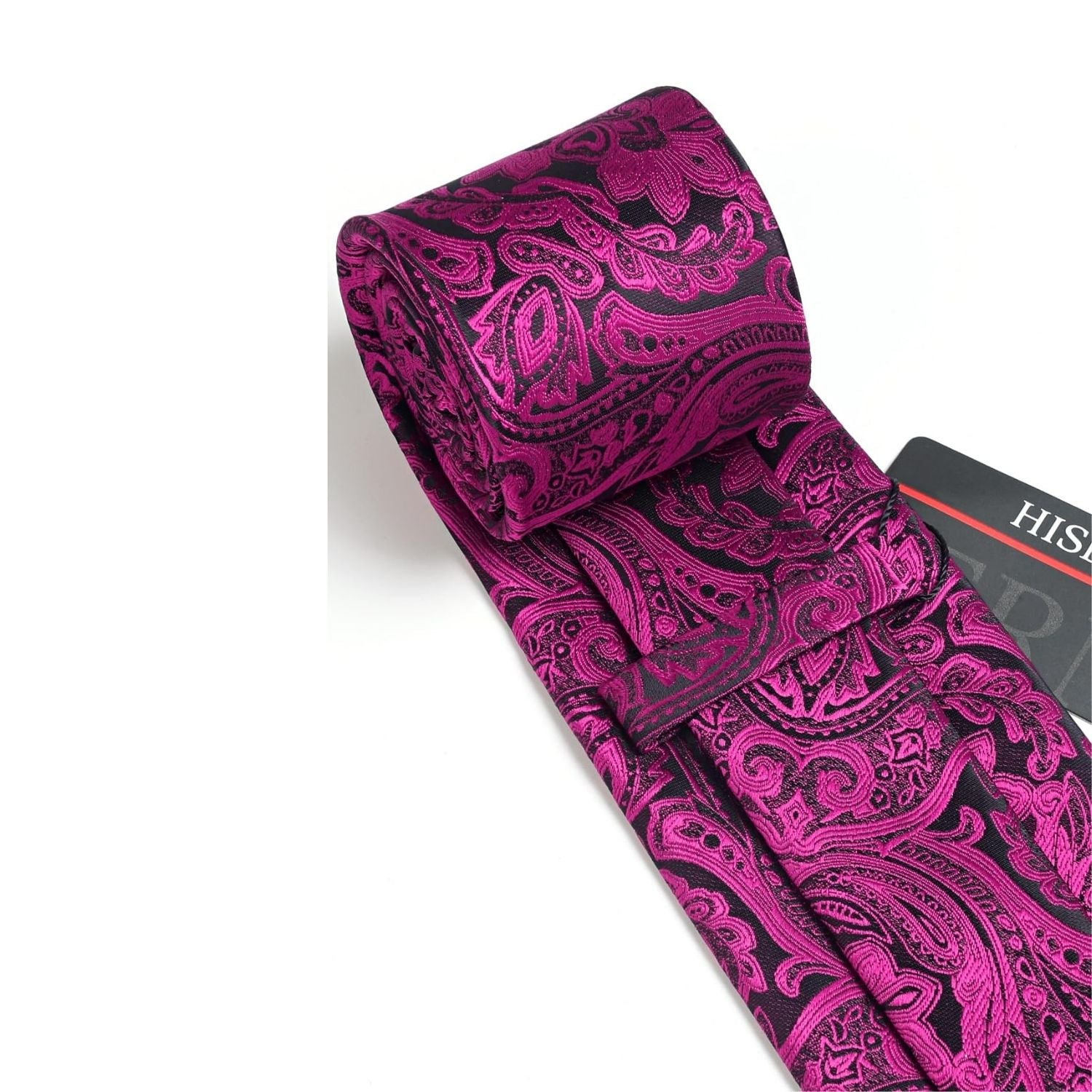Paisley Tie Handkerchief Set - HOT PINK
