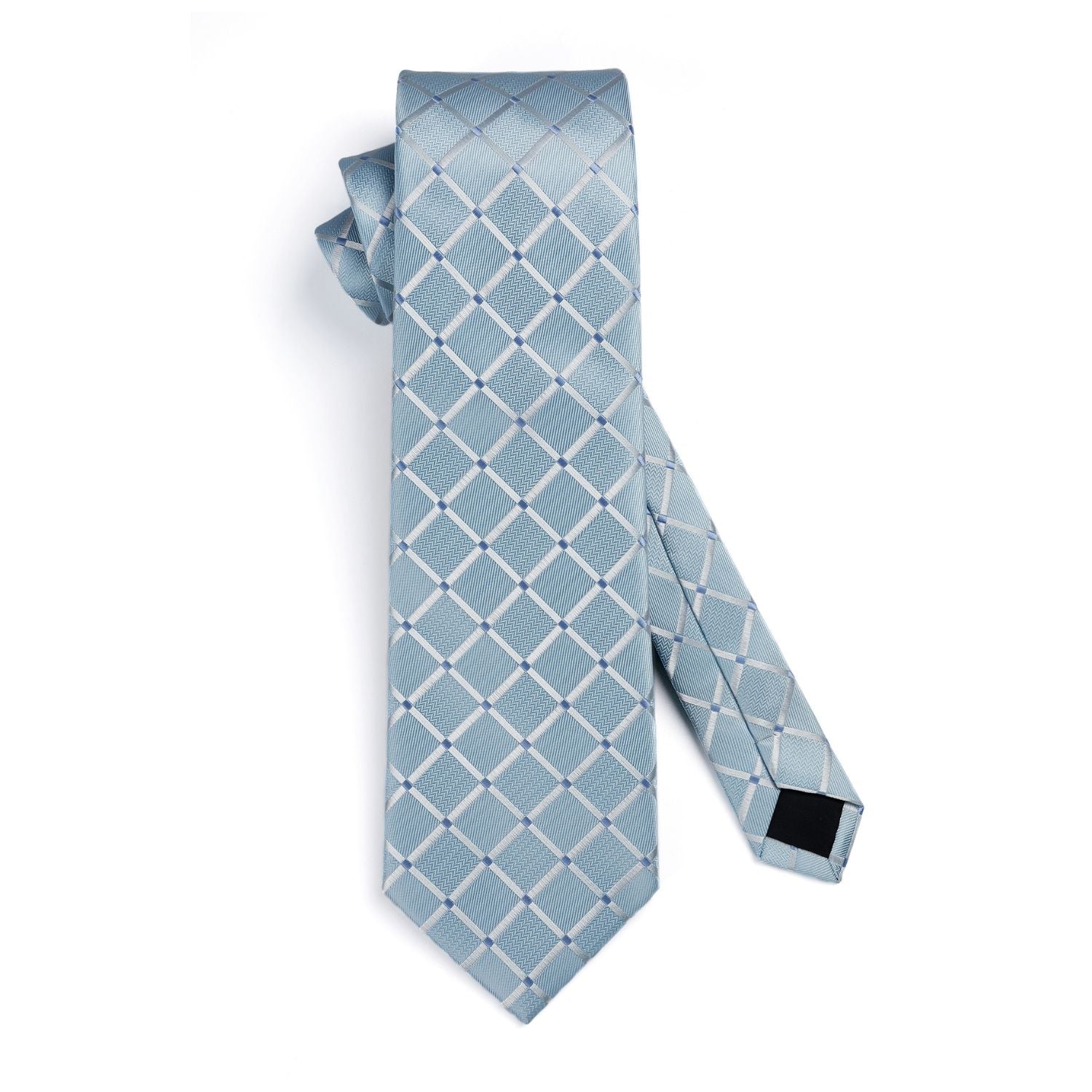 Plaid Tie Handkerchief Set - A6-BLUE