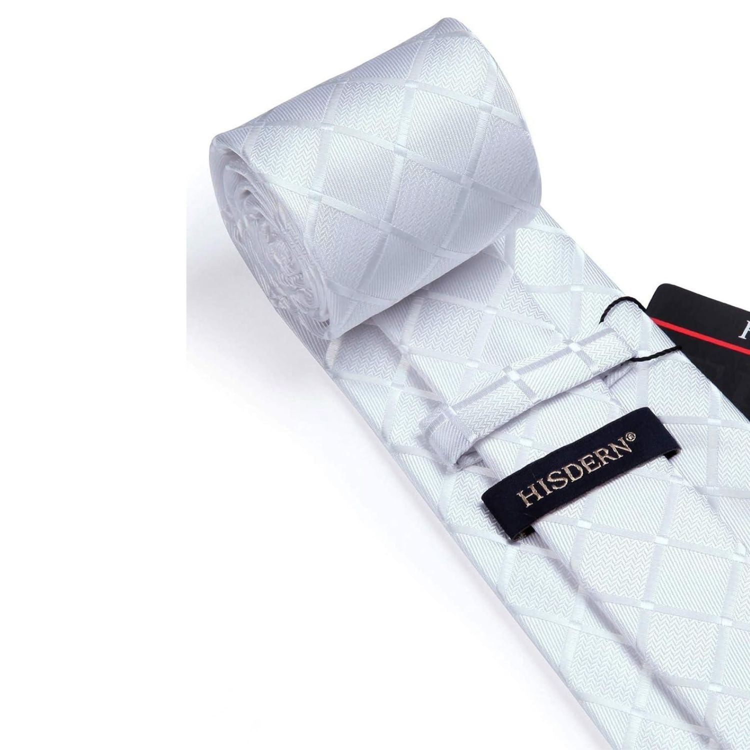 Plaid Tie Handkerchief Clip - 01 WHITE