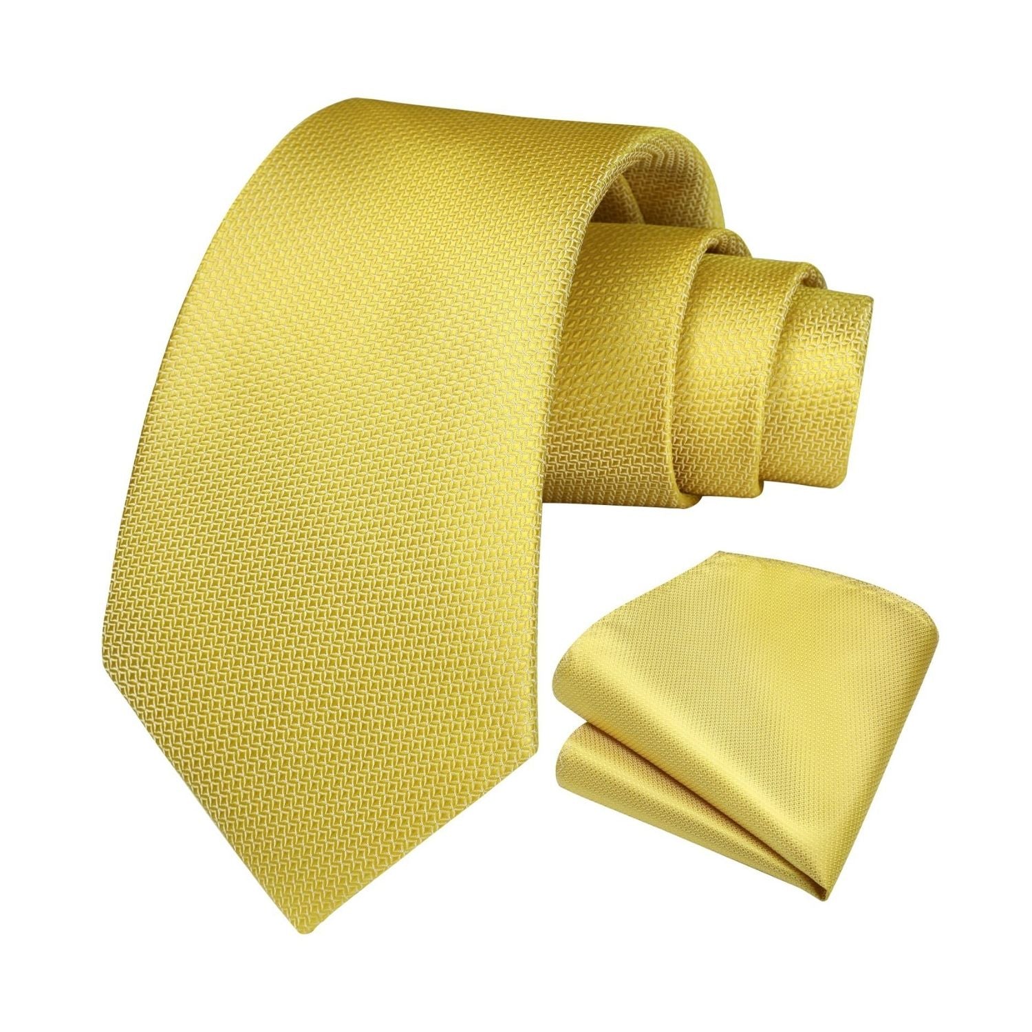 Houndstooth Tie Handkerchief Set - 02-YELLOW GOLD