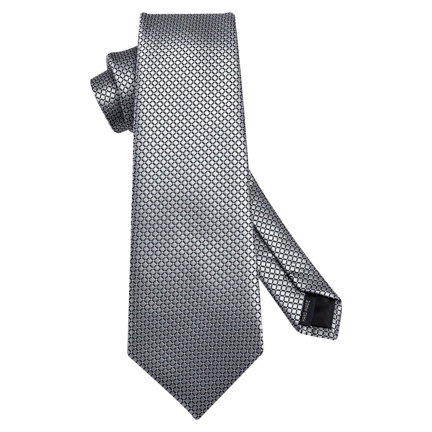 Houndstooth Tie Handkerchief Set - SILVER?