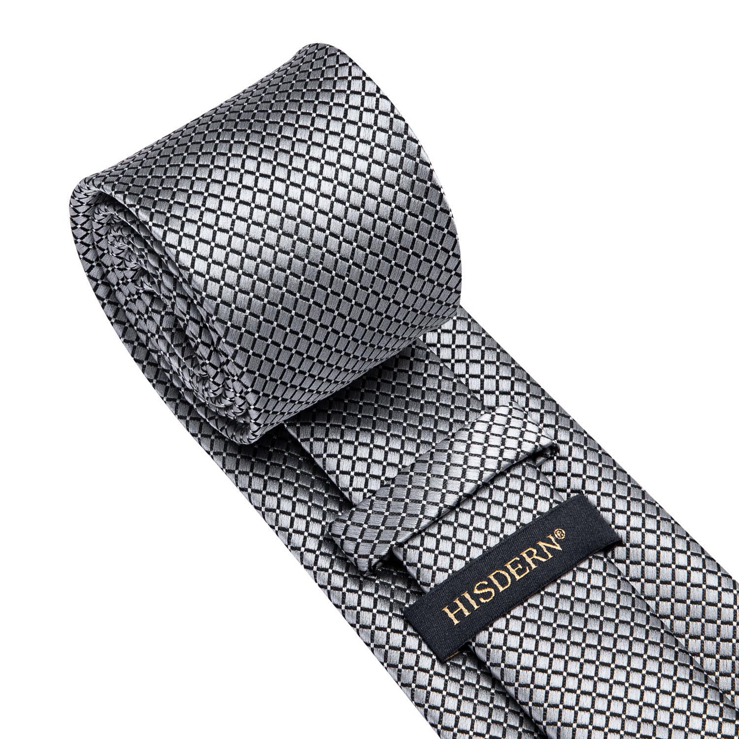 Houndstooth Tie Handkerchief Set - SILVER?
