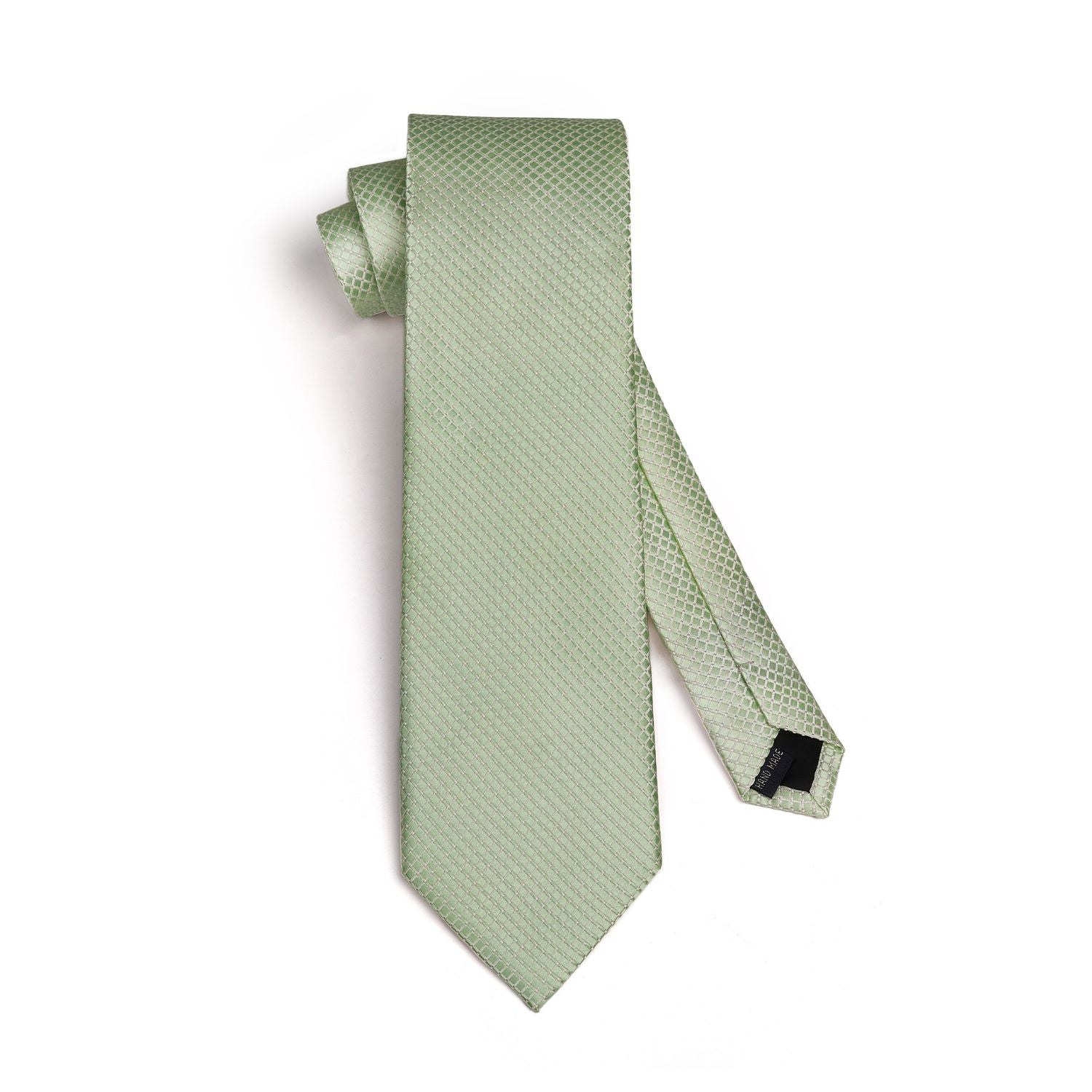 Men's Plaid Tie Handkerchief Set - 022-SAGE GREEN