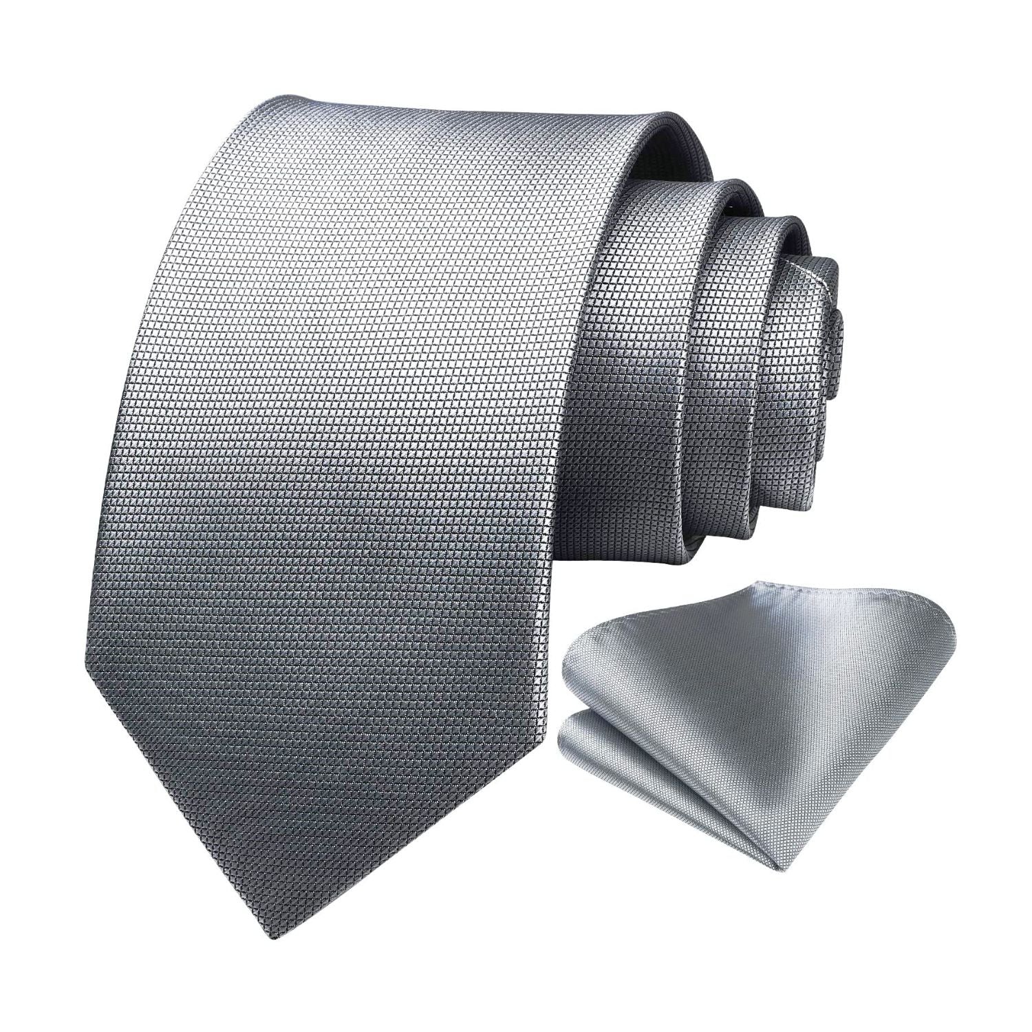Houndstooth Tie Handkerchief Set - B-GREY 2