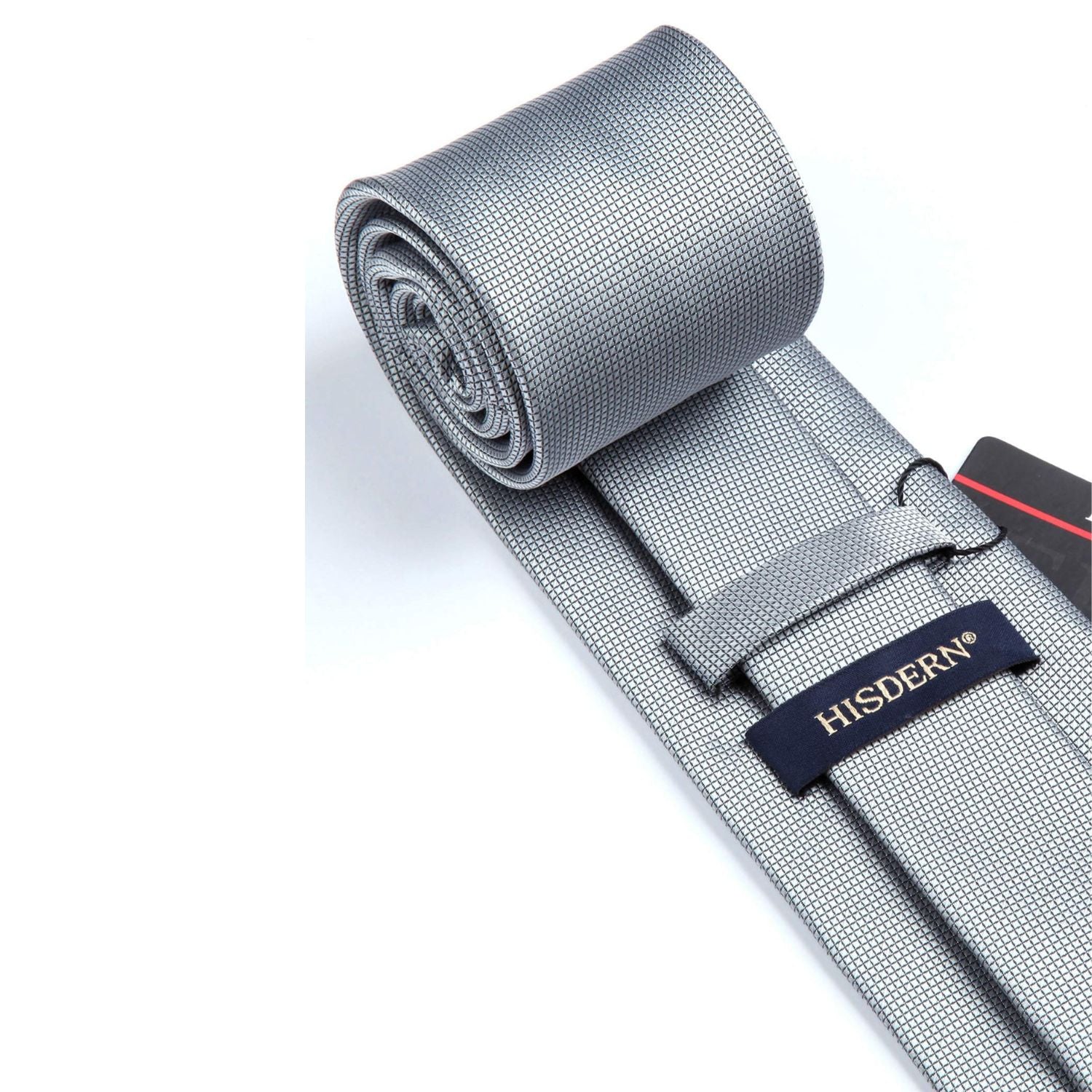 Houndstooth Tie Handkerchief Set - B-GREY 2