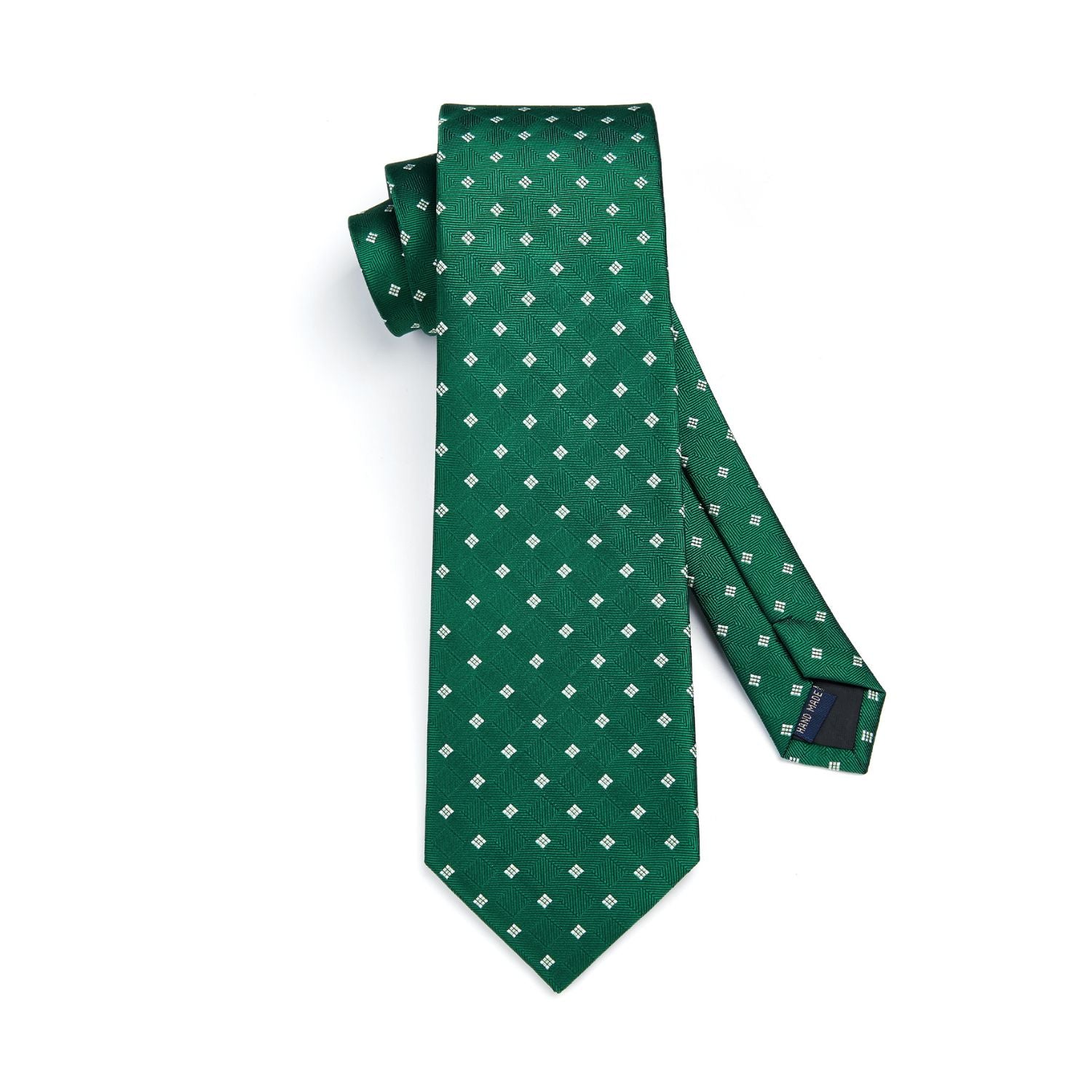 Men's Plaid Tie Handkerchief Set - C7-GREEN