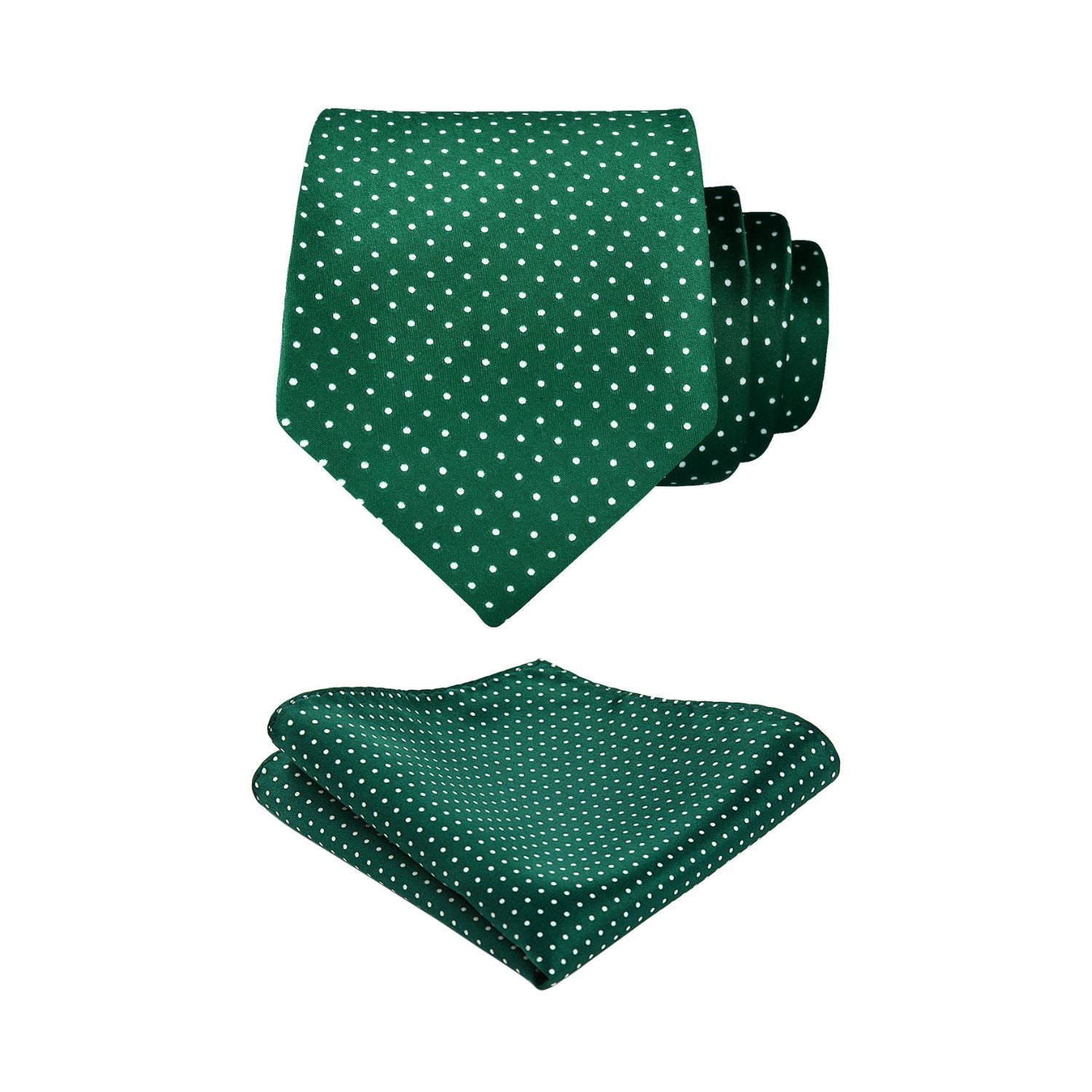 Polka Dot Ties Handkerchief Set - A-GREEN/WHITE