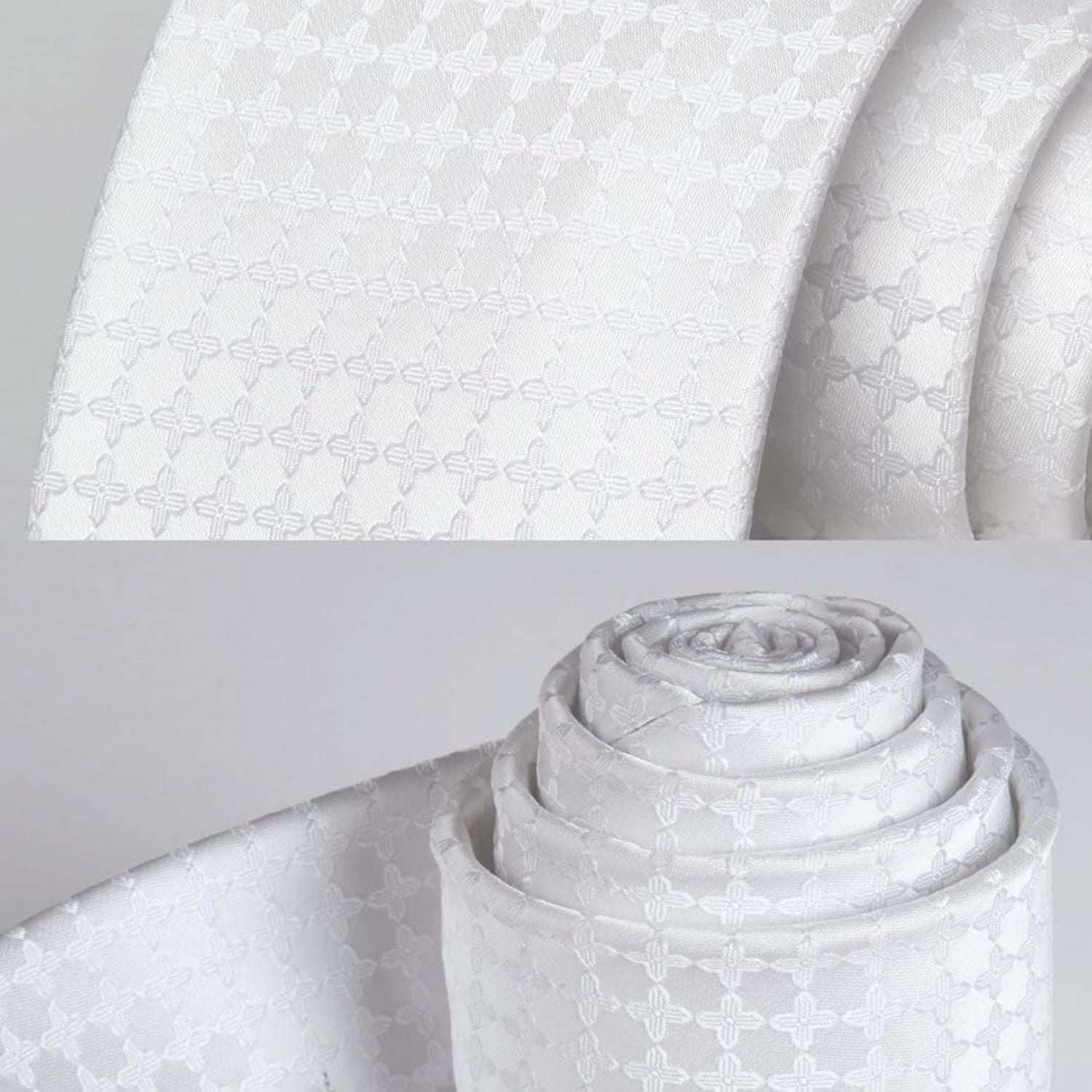 Plaid Tie Handkerchief Clip - 04 WHITE